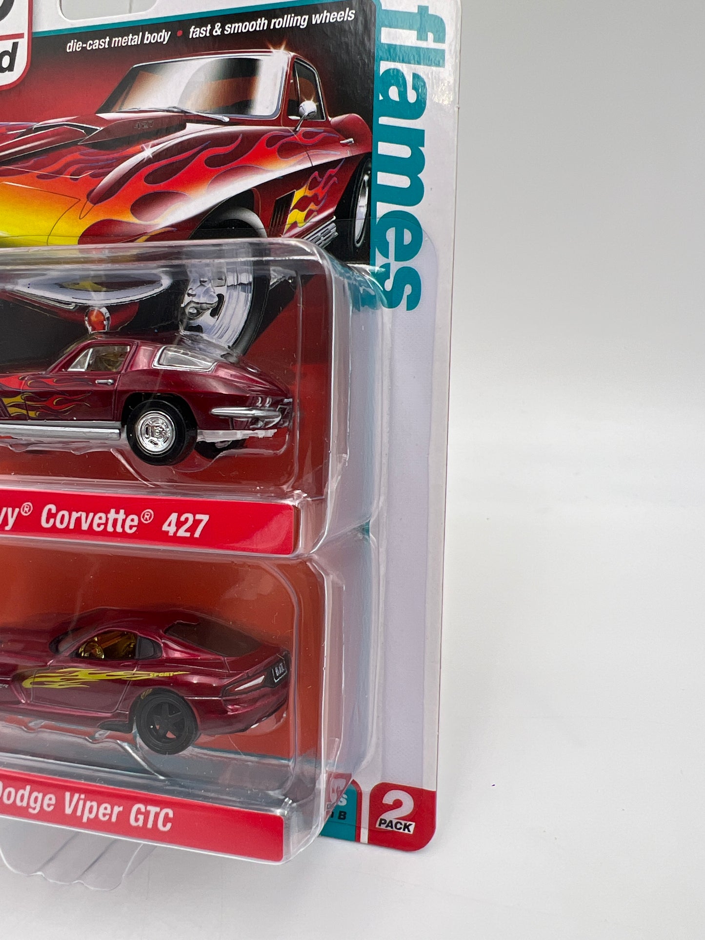 Auto World Target 2 Pack Ultra Red CHASE 1967 Chevy Corvette 427 & 2017 Dodge Viper GTC