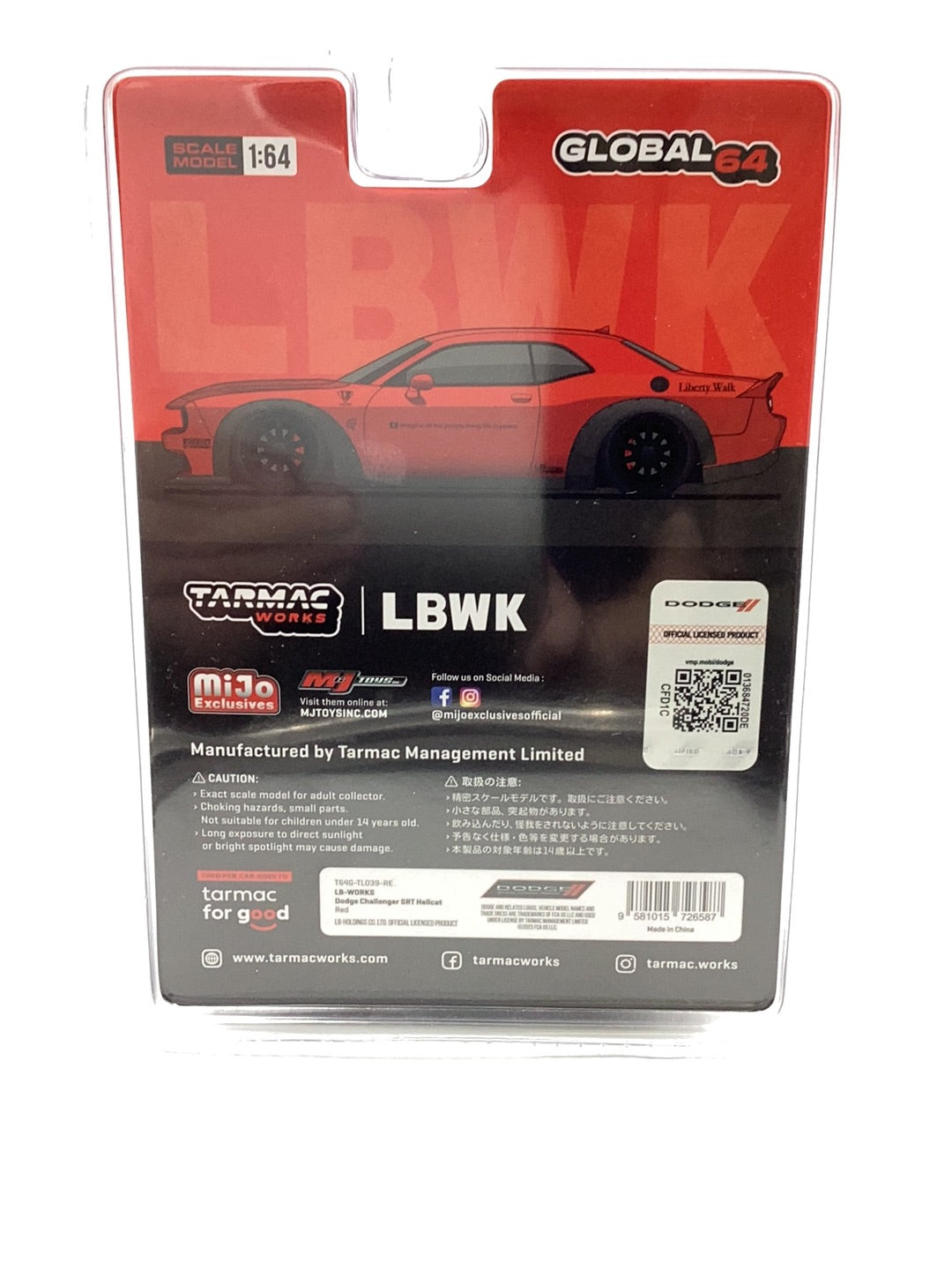 Tarmac Mijo Exclusives RAW CHASE VHTF FB WORKS Dodge Challenger SRT Hellcat