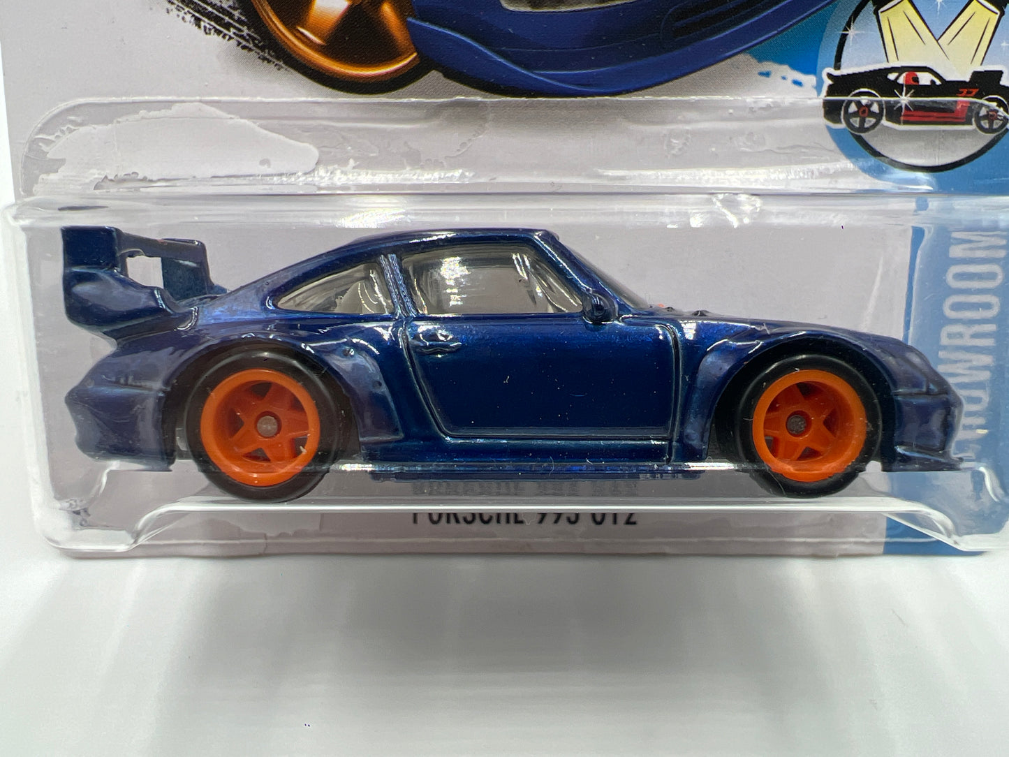 2016 Hot Wheels Factory Sealed Super Treasure Hunt #114 Porsche 993 GT2 Half Cage Blue (Reglued Blister) W/Protector