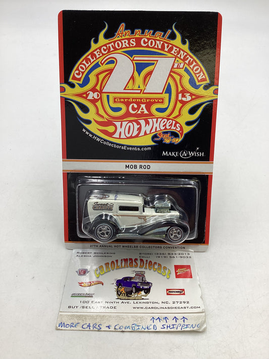 2013 Hot wheels 27th Annual Convention Mob Rod White #713/1500 with protector