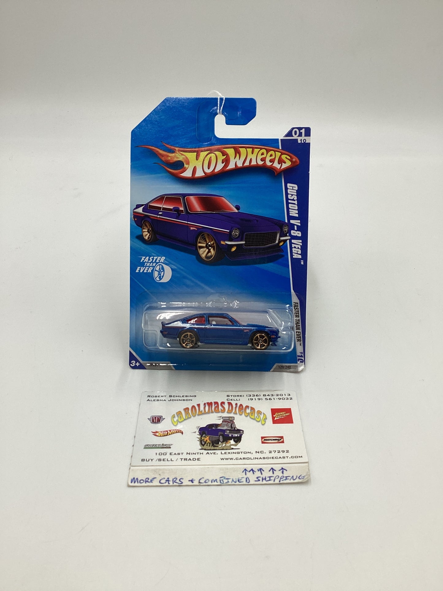 2010 Hot wheels FTE #129 Blue Custom V-8 Vega  Fast Than Ever 3B