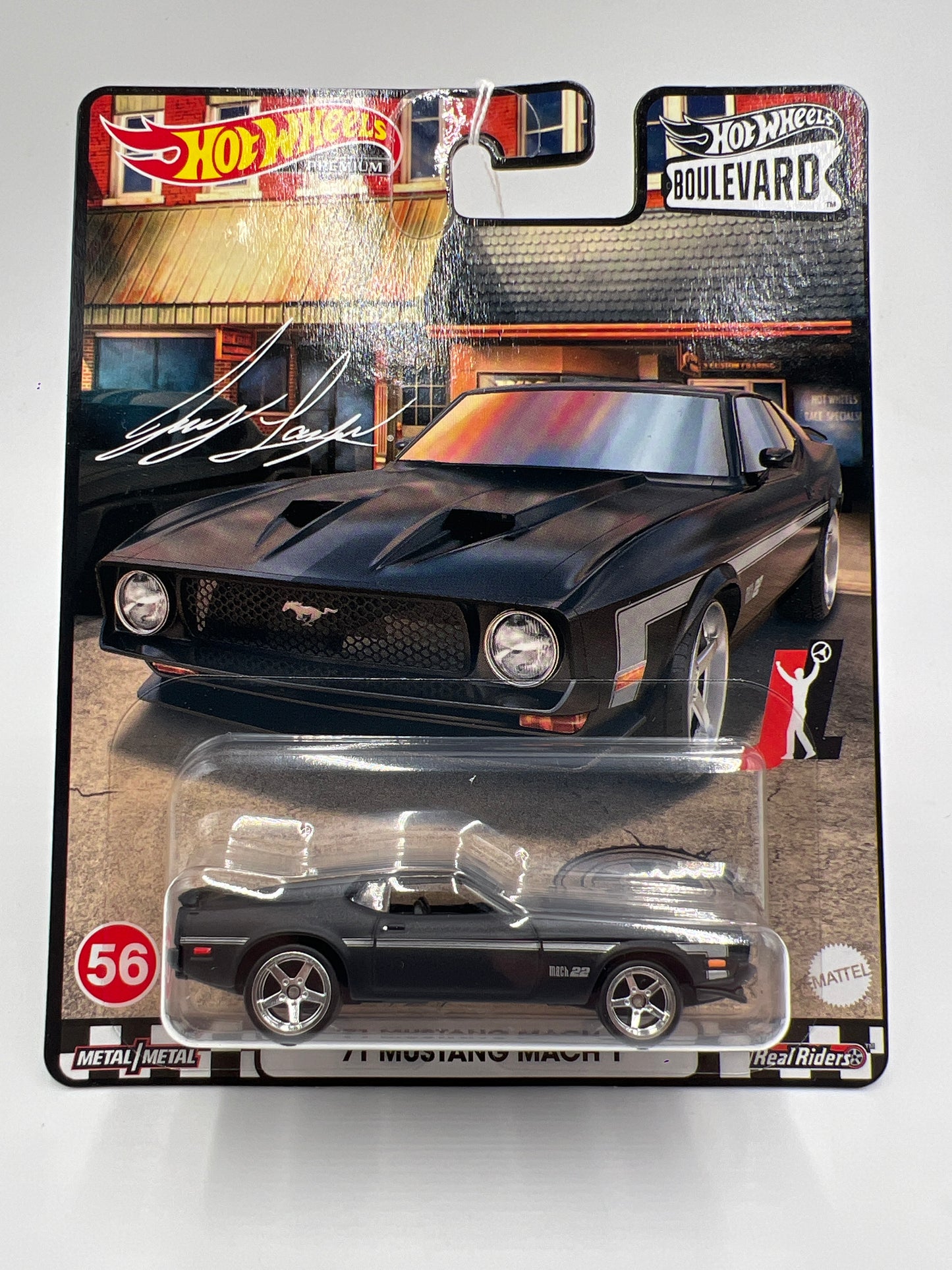 Hot Wheels Premium Boulevard #56 71 Mustang Mach 1 Matte Black 265B