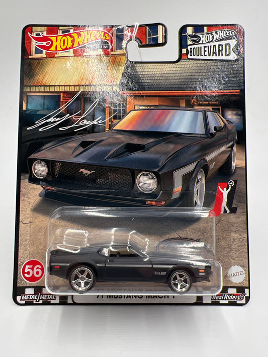 Hot Wheels Premium Boulevard #56 71 Mustang Mach 1 Matte Black 265B