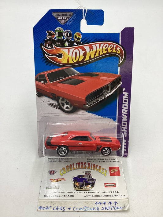 2013 Hot Wheels #223 69 Dodge Charger Red 39D