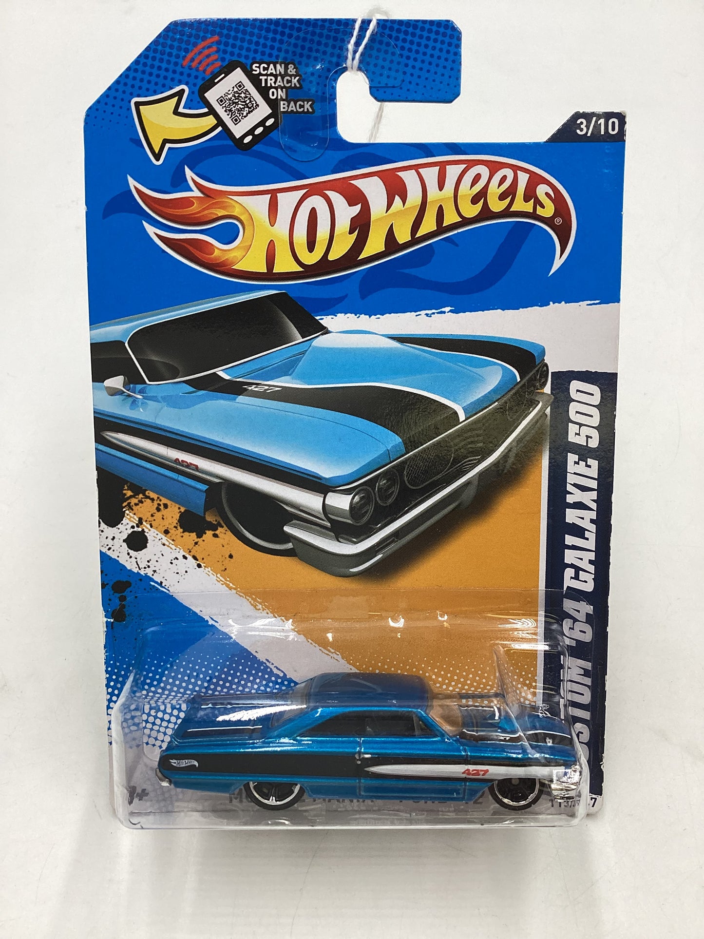 2012 Hot Wheels Muscle Mania Ford #113 Custom 64 Galaxie 500 Blue 24D