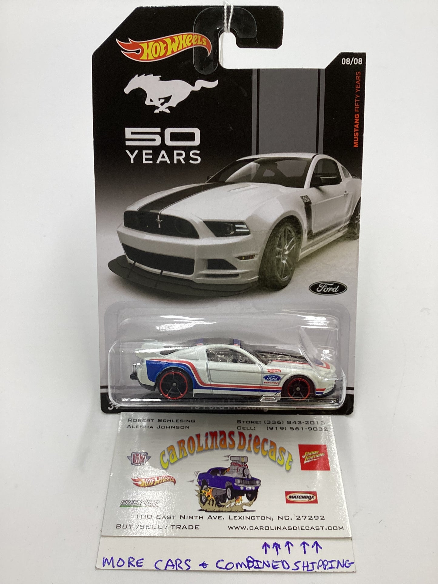 Hot Wheels Mustang 50 Years #8 13 Ford Mustang White 153D