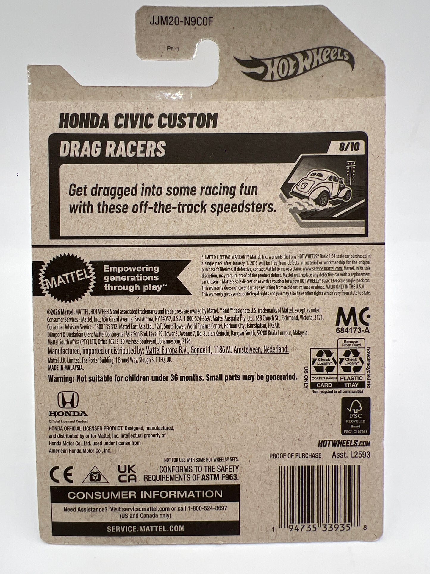2026 Hot Wheels F Case Super Treasure Hunt #159 Honda Civic Custom W/Protector