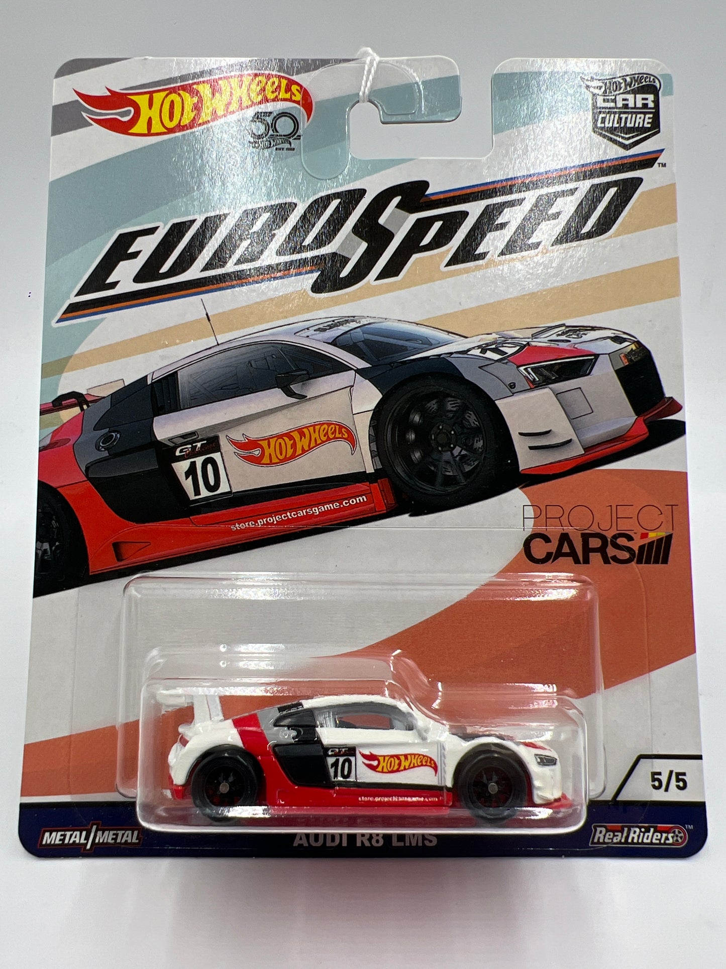 2018 Hot Wheels Premium Euro Speed #5 Audi R8 LMS White/Red 243C
