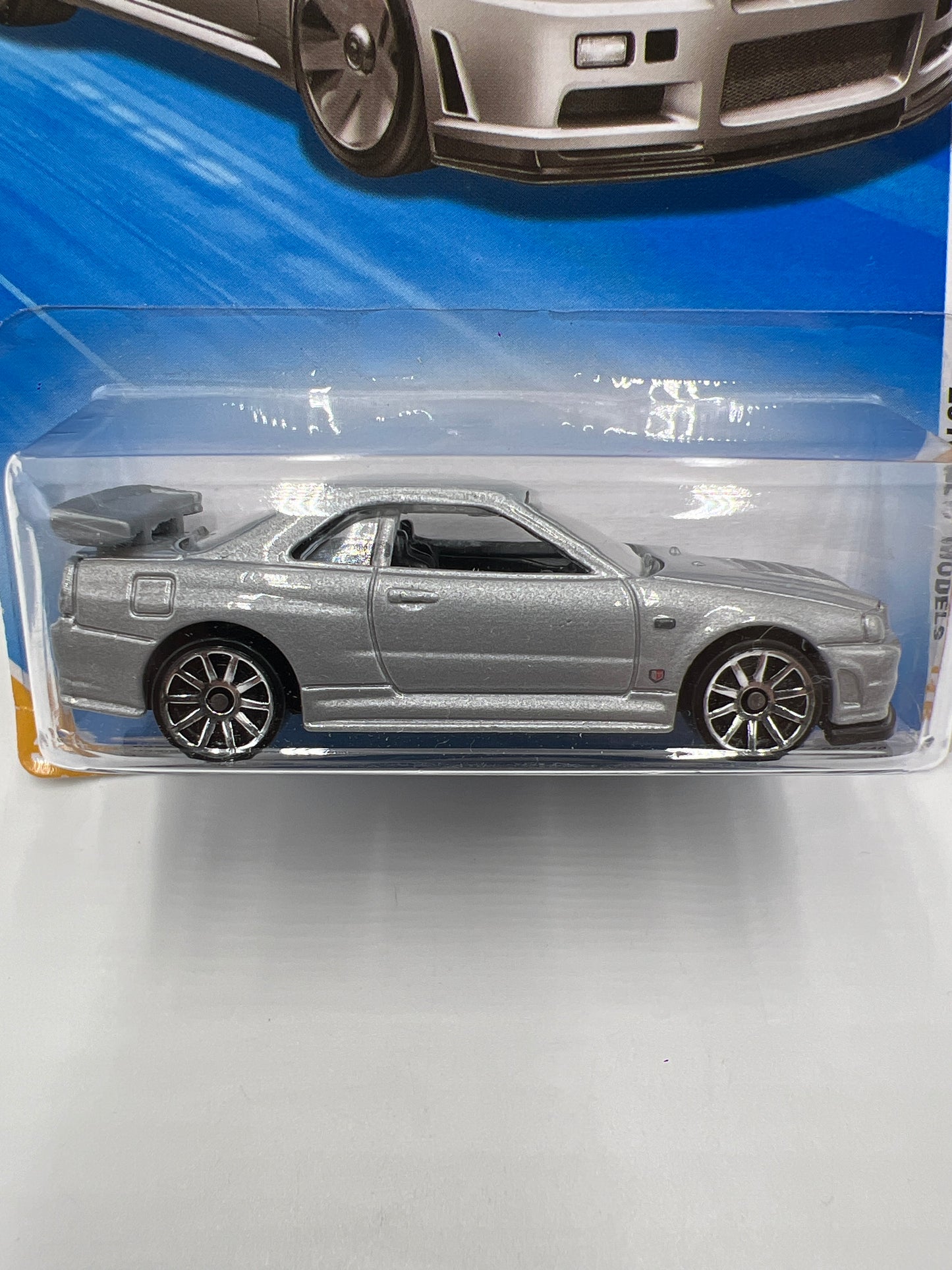 2010 Hot Wheels New Models #7 Nissan Skyline GT-R R34 Silver W/Protector