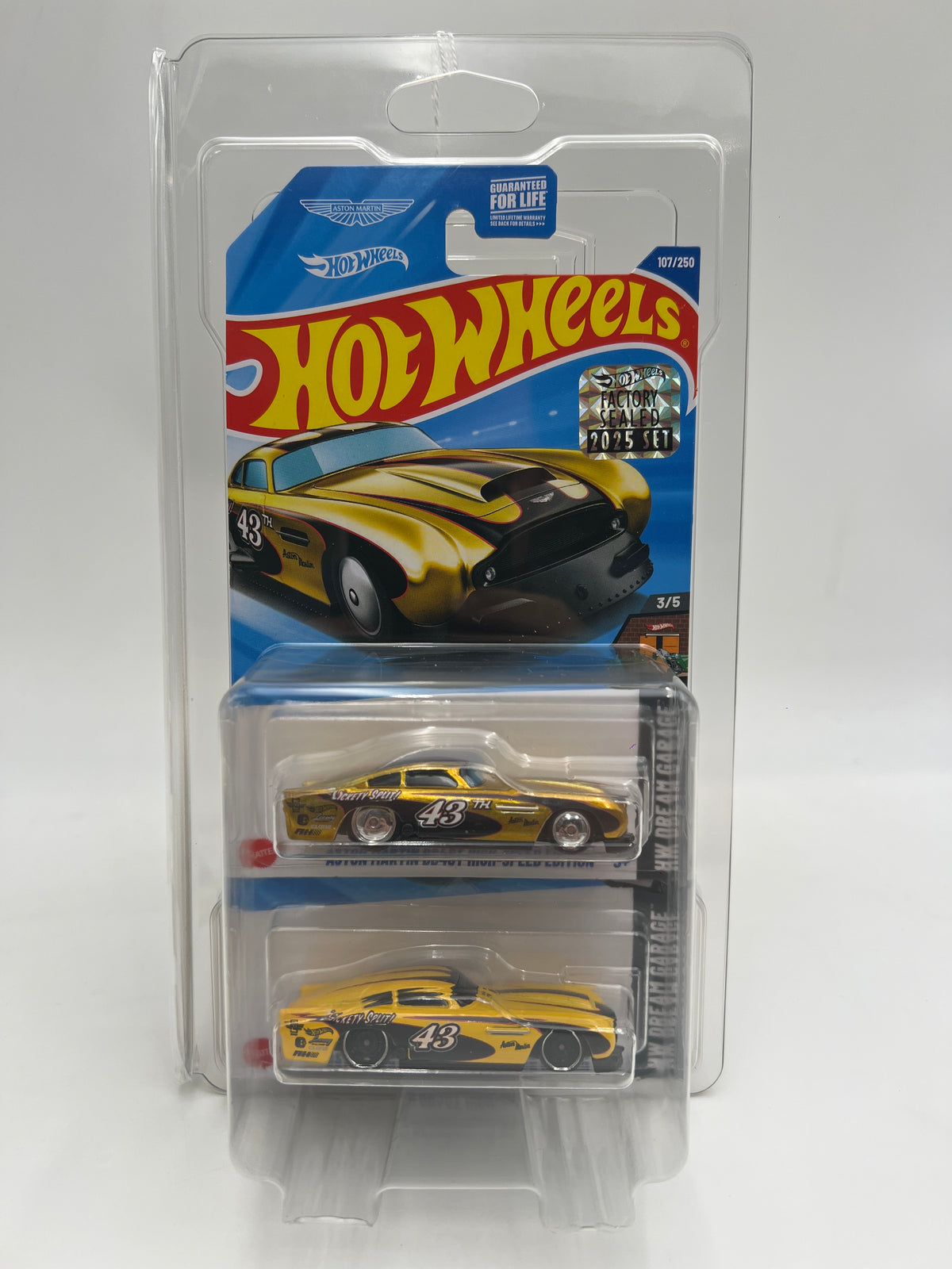 2025 Hot Wheels Factory Sealed Super Treasure Hunt & Mainline #107 Aston Martin DB4GT W/Protector Cracked Blister