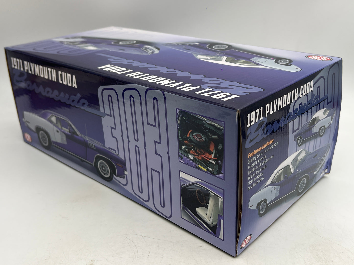 Acme 1:18 Scale 1 Of Only 350 Made 1971 Plymouth 383 Cuda Purple W/Box VHTF