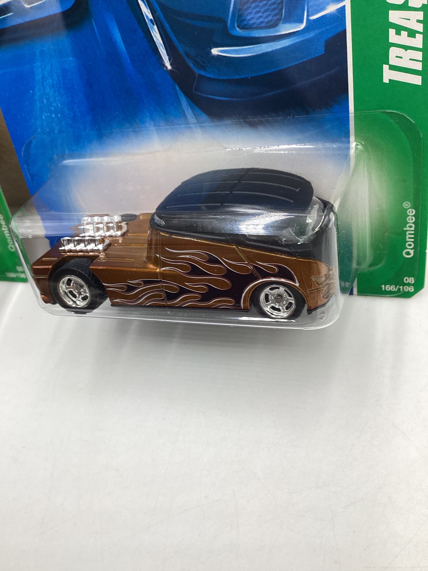 2008 Hot Wheels Super Treasure Hunt + Treasure Hunt Qombee Gold #166 with protector