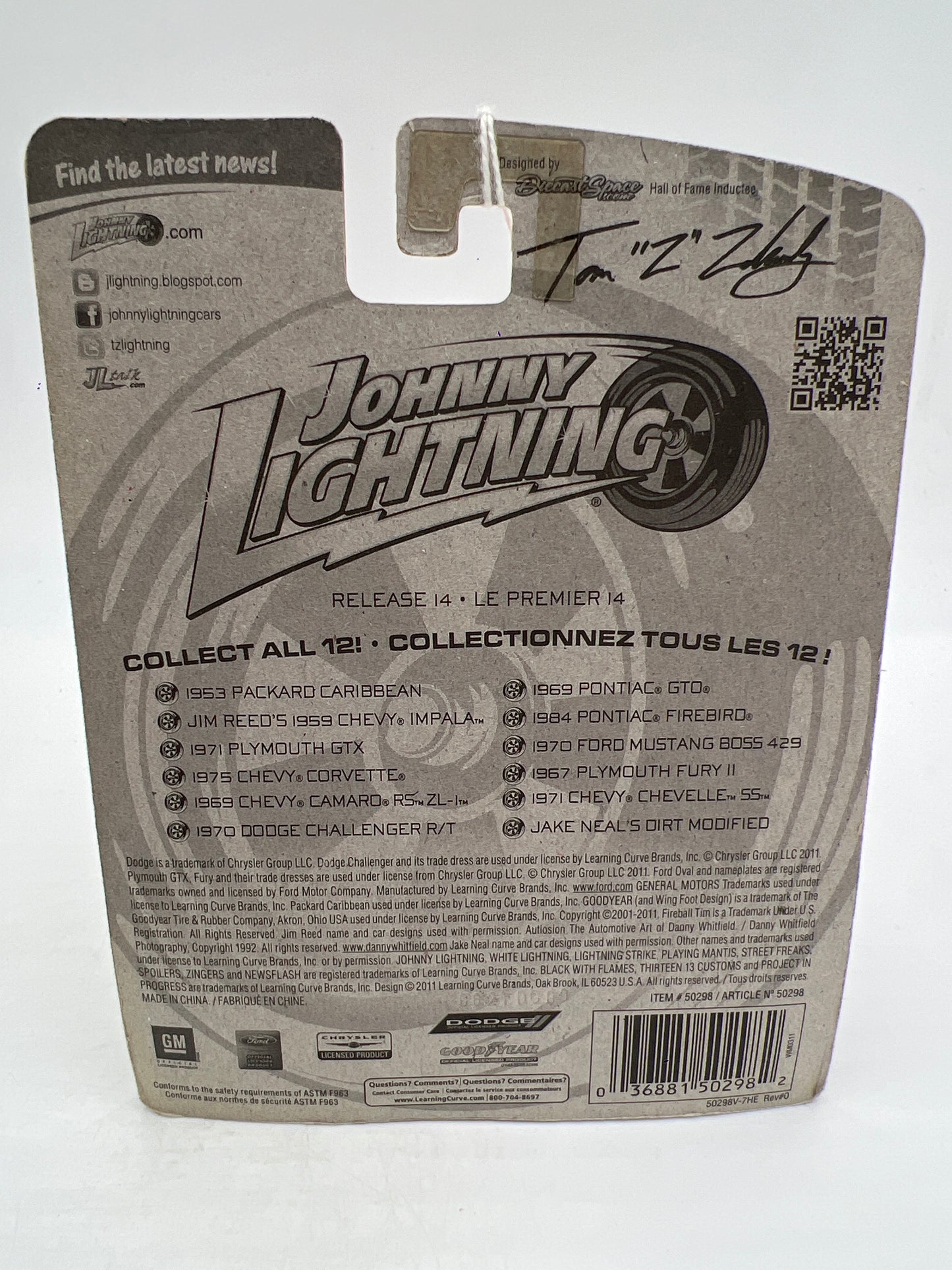 Johnny Lightning Small Card 1970 Ford Mustang Boss 429 Orange