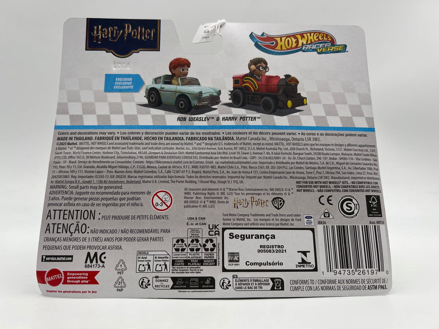 2025 Hot Wheels Racer Verse 2 Pack Ron Weasley & Harry Potter