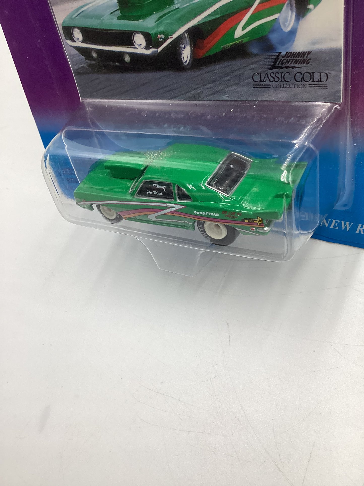 Johnny Lightning Classic Gold Collection #14 1969 Pro Street Camaro Green White Lightning Chase VHTF