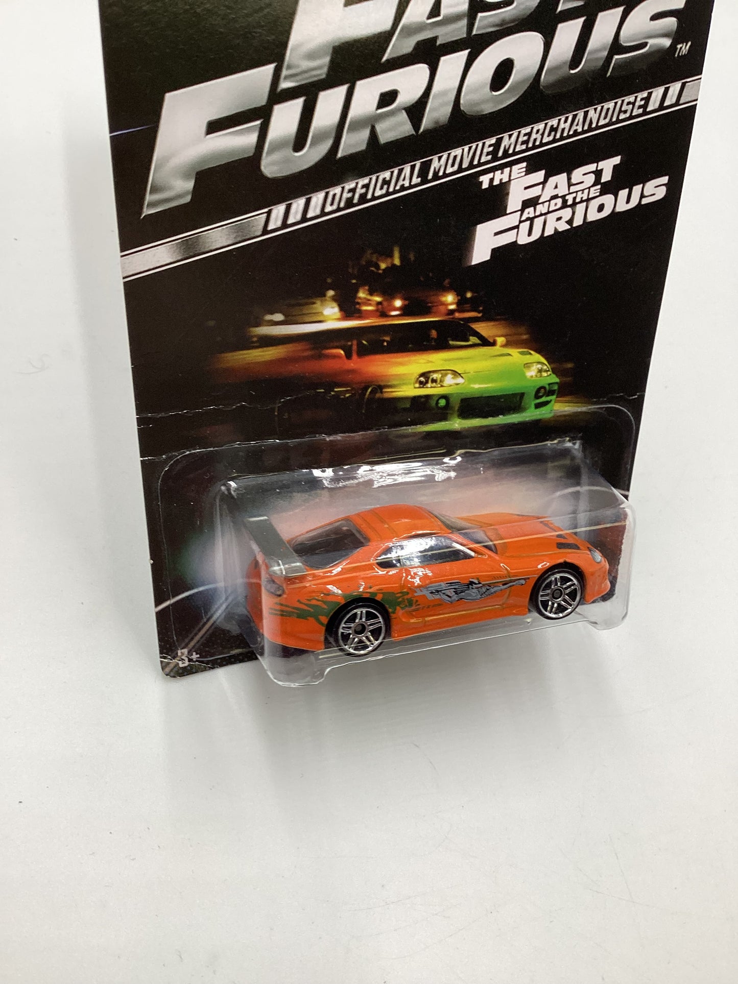 2014 Hot Wheels Fast & Furious #2 Toyota Supra Orange with Silver Wing and protector