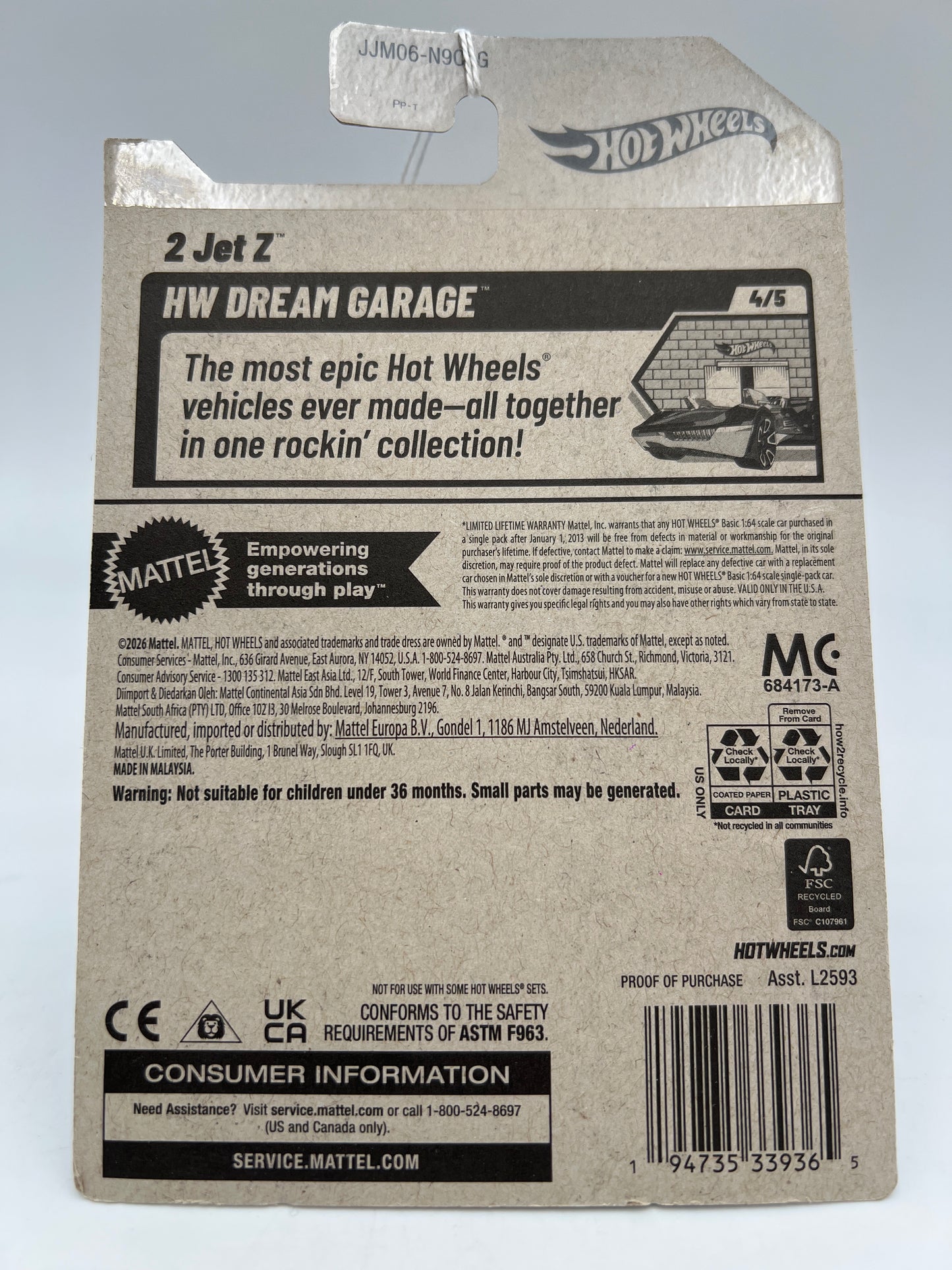2026 Hot Wheels G Case Treasure Hunt #147 2 Jet Z Gold 275D