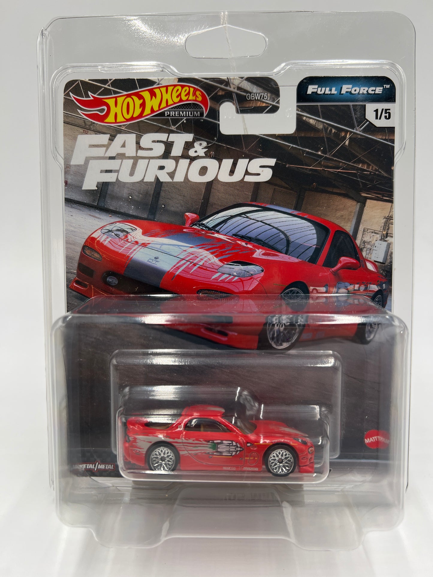 Hot Wheels Fast & Furious Full Force #1 95 Mazda RX-7 Red W/Protector