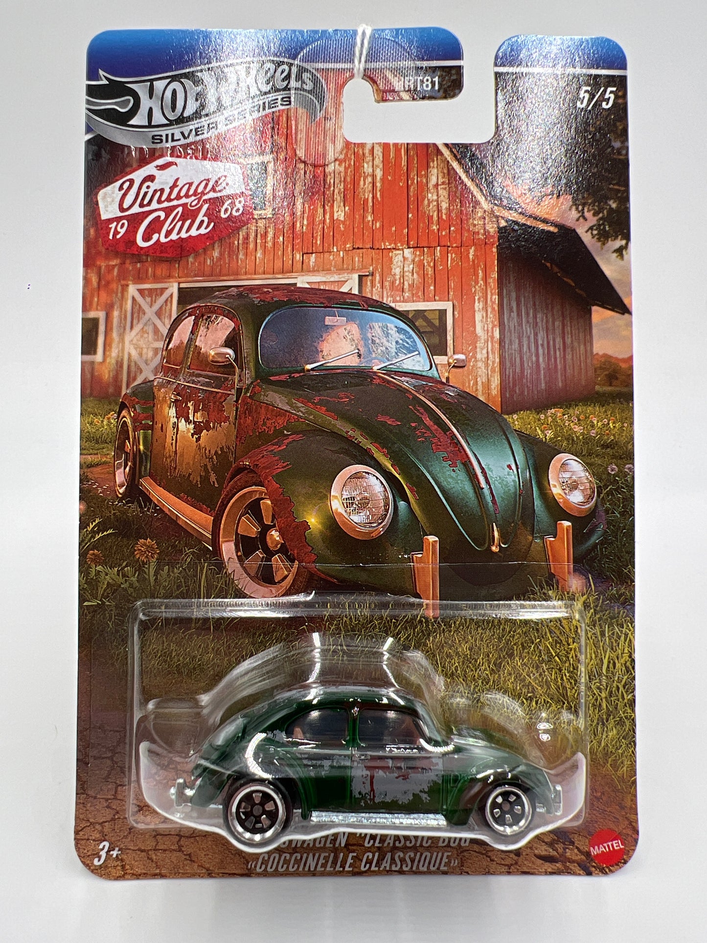 2025 Hot Wheels Silver Series Vintage Club Grand Prix #5 Chase Volkswagen Classic Bug Green