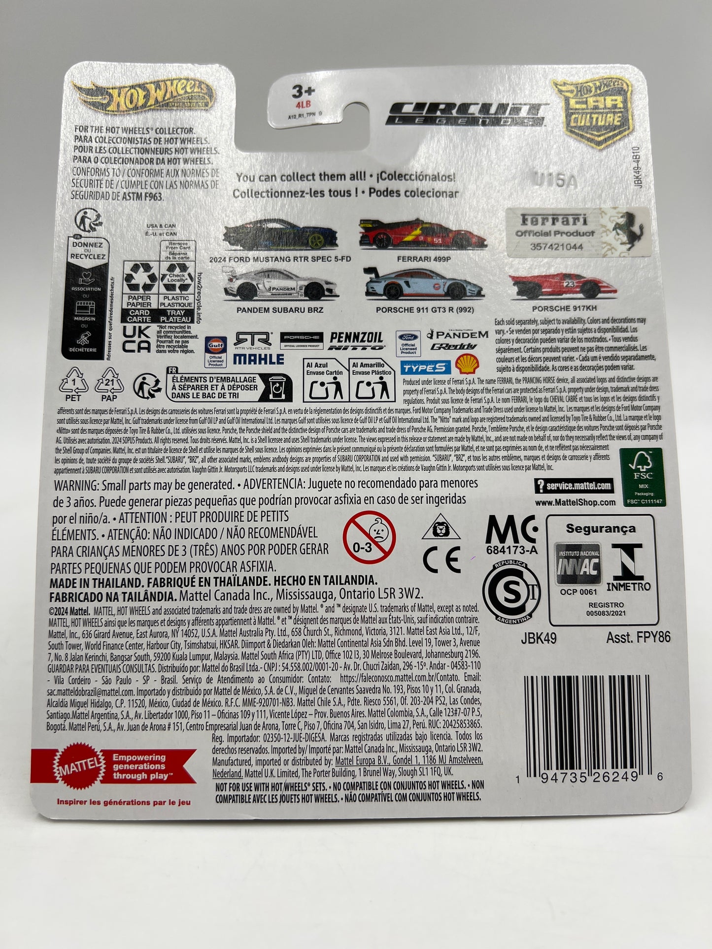 2025 Hot Wheels Car Culture Premium Circuit Legends #2 Ferrari 499P Red 246C