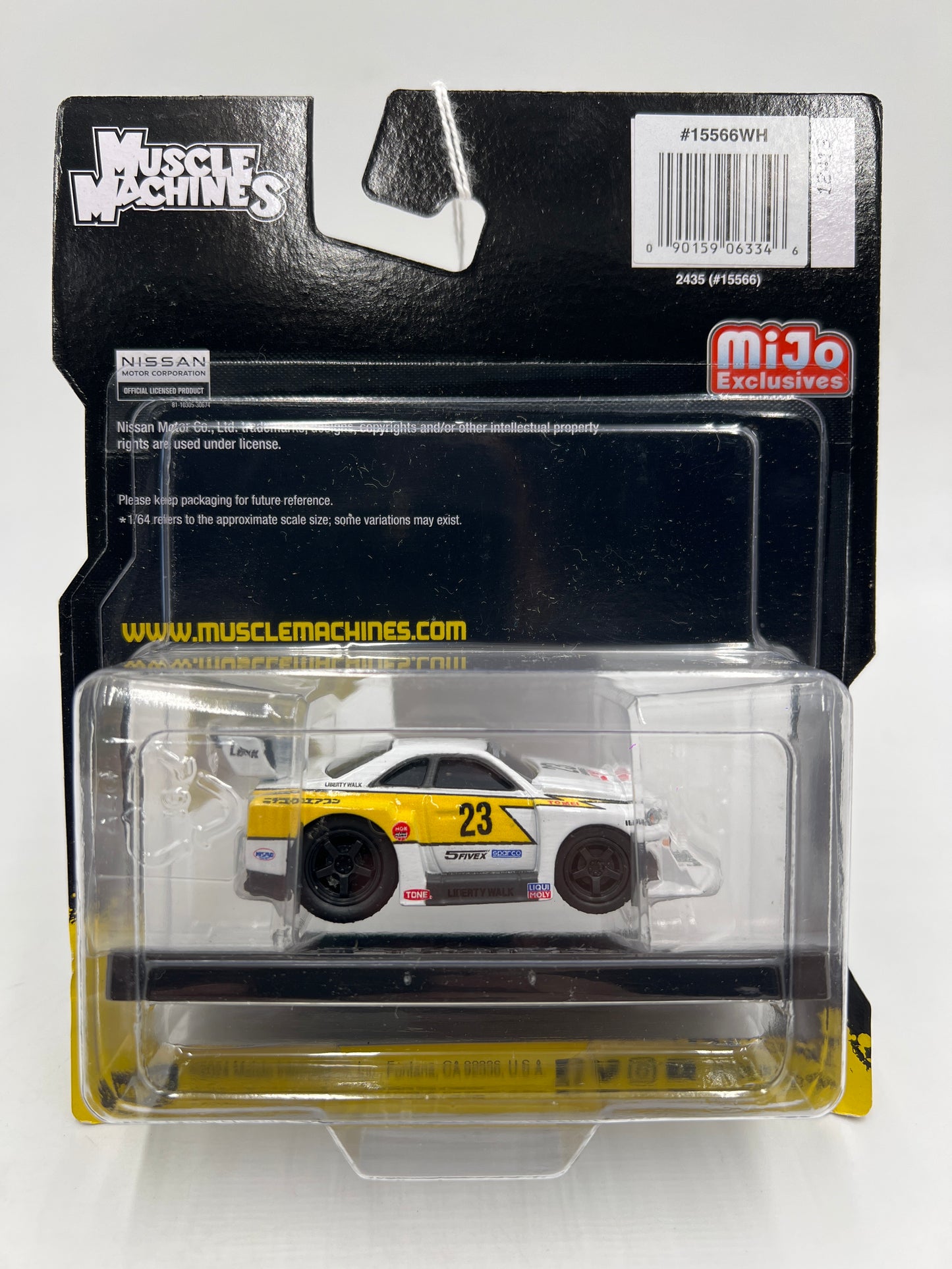 Muscle Machines Mijo Exclusives Liberty Walk #26 1999 Nissan Skyline GT-R R34 White/Yellow SR