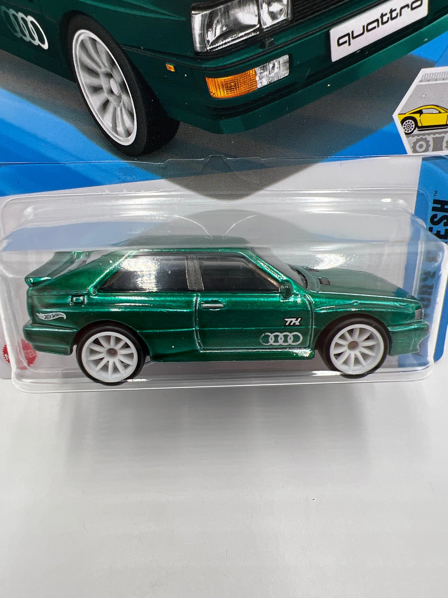 2025 Hot Wheels A Case Super Treasure Hunt #16 87 Audi Quattro Green W/Protector