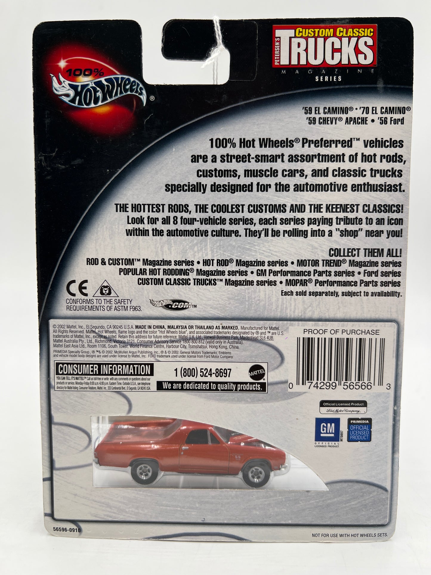 Hot Wheels Premium 100% Custom Classic Trucks #2 70 El Camino Orange 242G