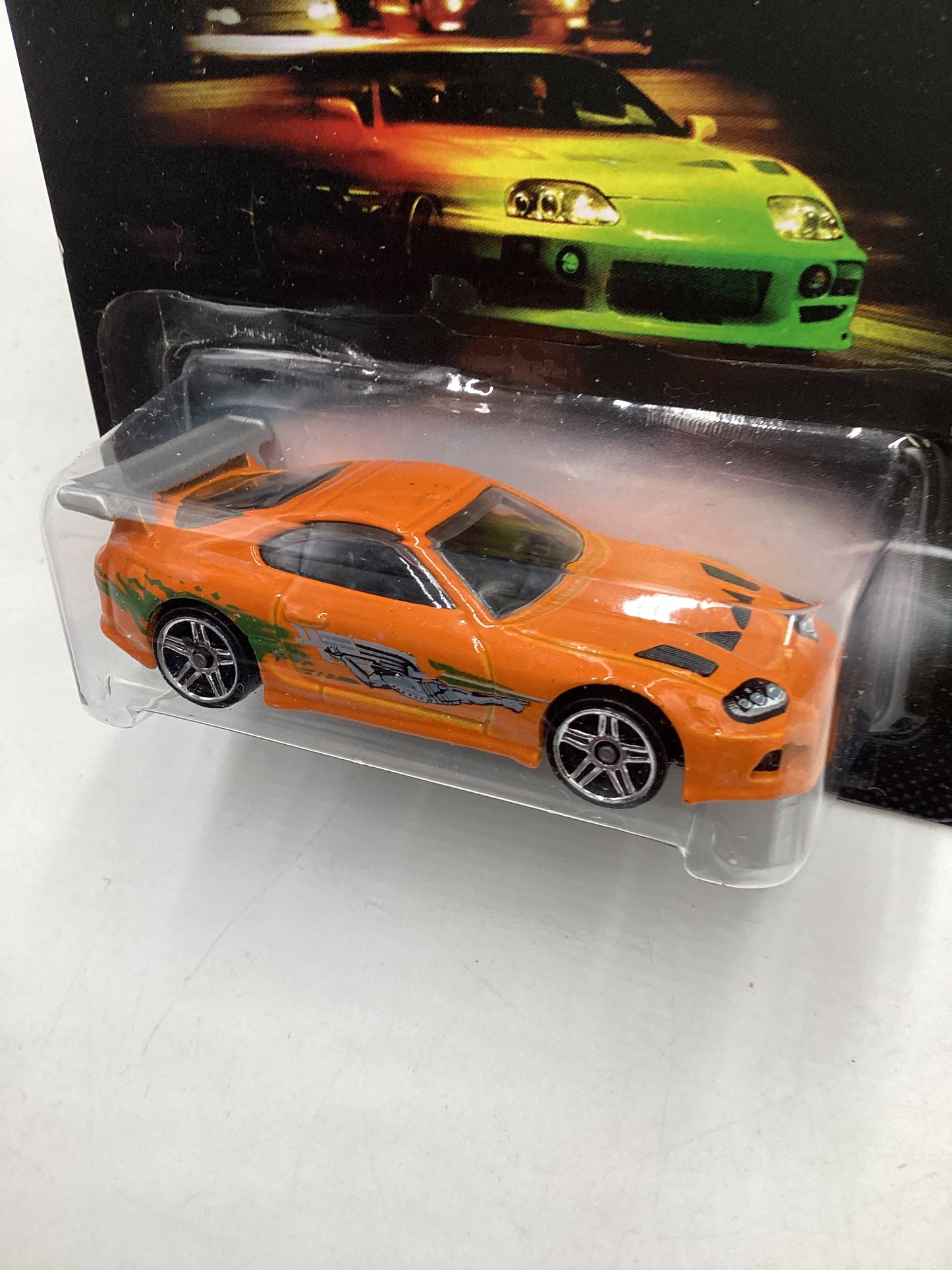 2013 Hot wheels Fast and Furious #2 Toyota Supra with Silver Wing and protector