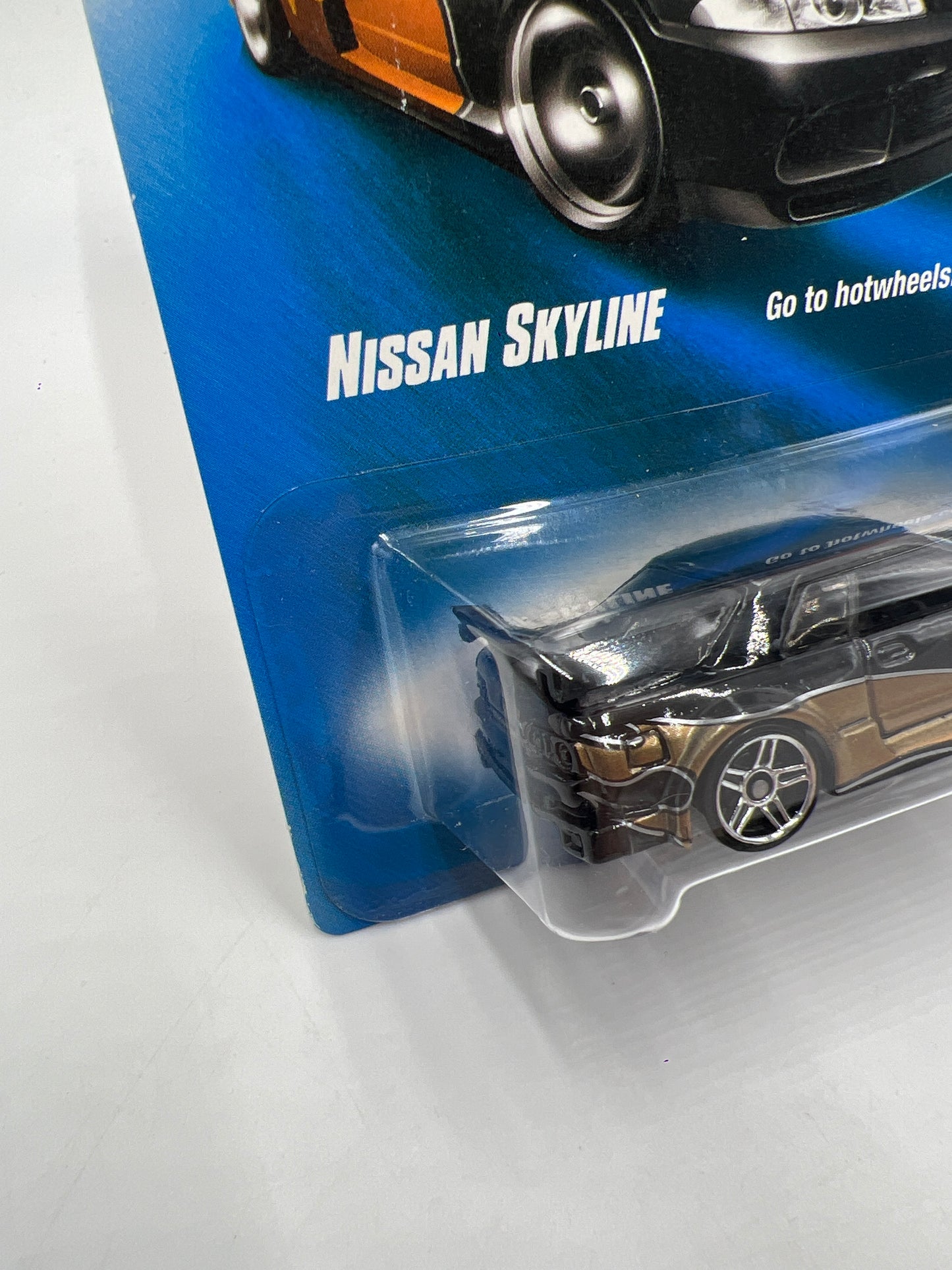 2008 Hot Wheels Web Trading Cars #81 Nissan Skyline Black/Gold W/Protector