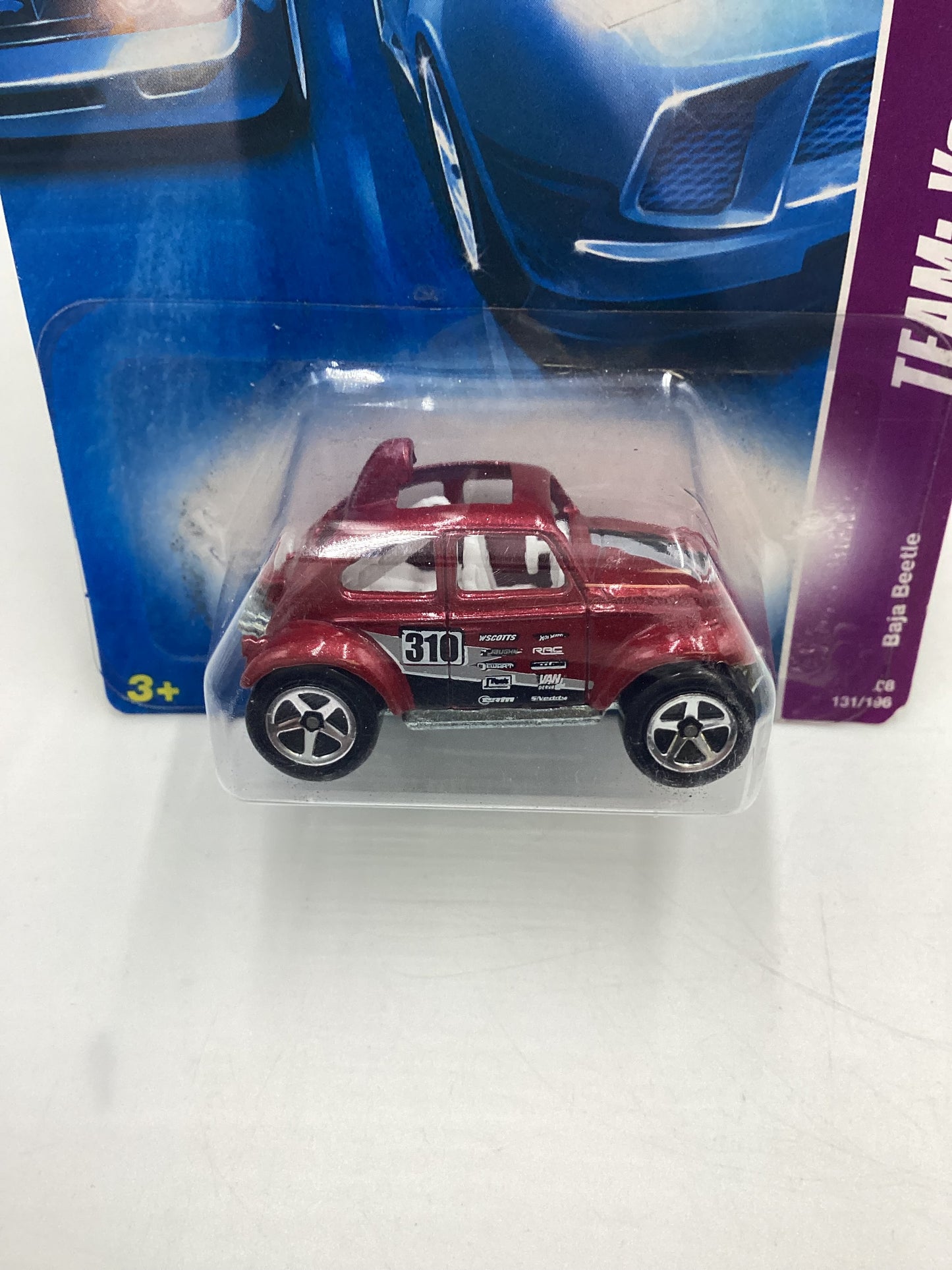 2008 Hot Wheels HW Team Volkswagen #131 Baja Beetle Red 97D