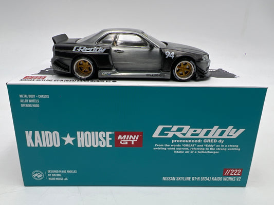 Mini GT Kaido House #222 CHASE Nissan Skyline GT-R R34 Kaido Works Carbon V2 GReddy