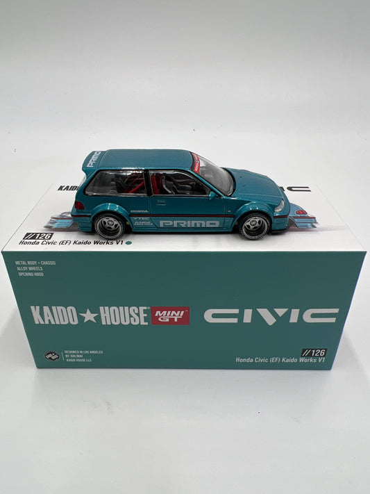 Mini GT x Kaido House #126 Honda Civic EF Kaido Works V1 Primo Teal