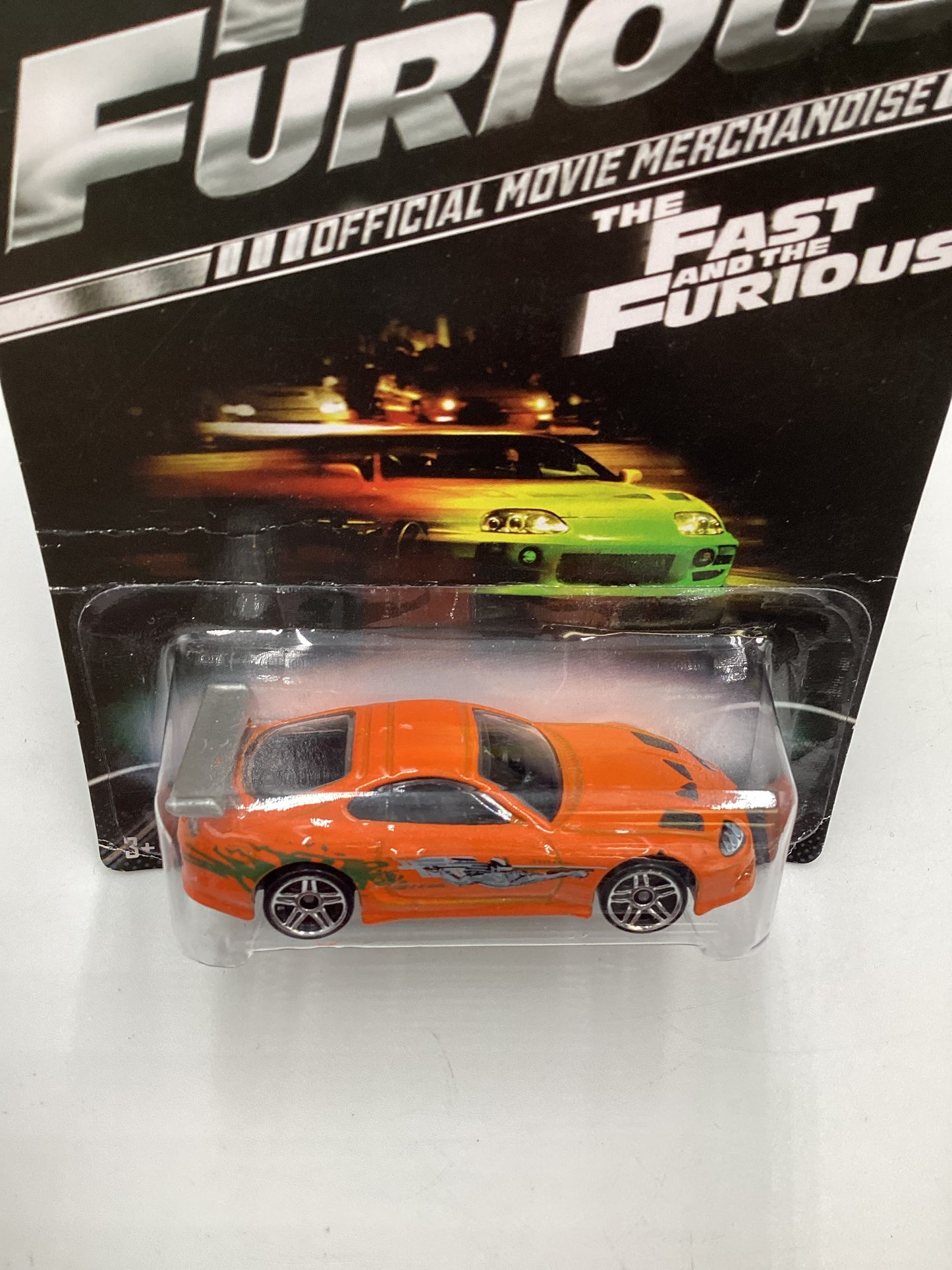 2014 Hot Wheels Fast & Furious #2 Toyota Supra Orange with Silver Wing and protector