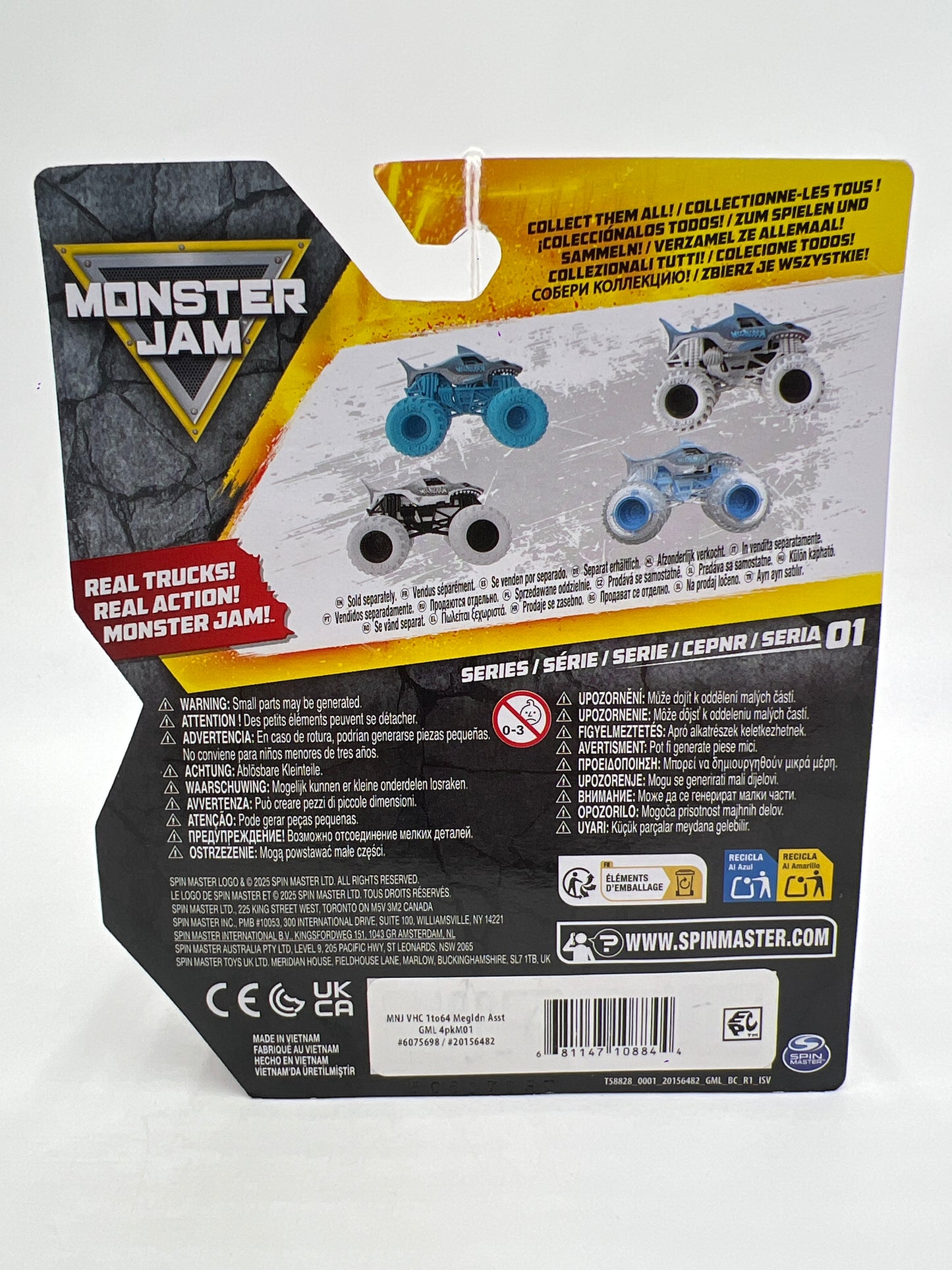 Monster Jam Series 1 Megalodon Gray W/White Tires 127A
