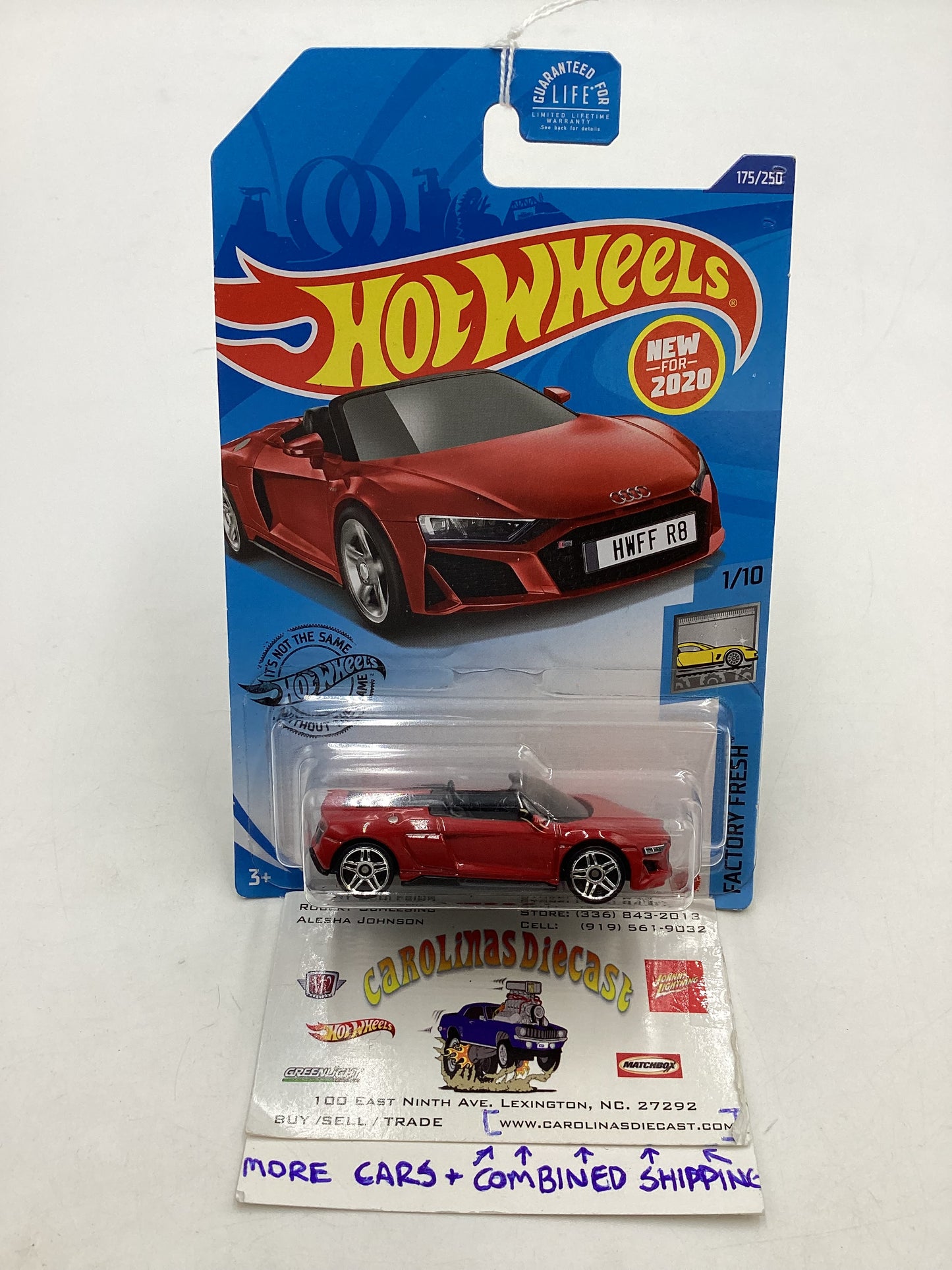 2020 Hot Wheels #175 2019 Audi R8 Spyder Red 108A