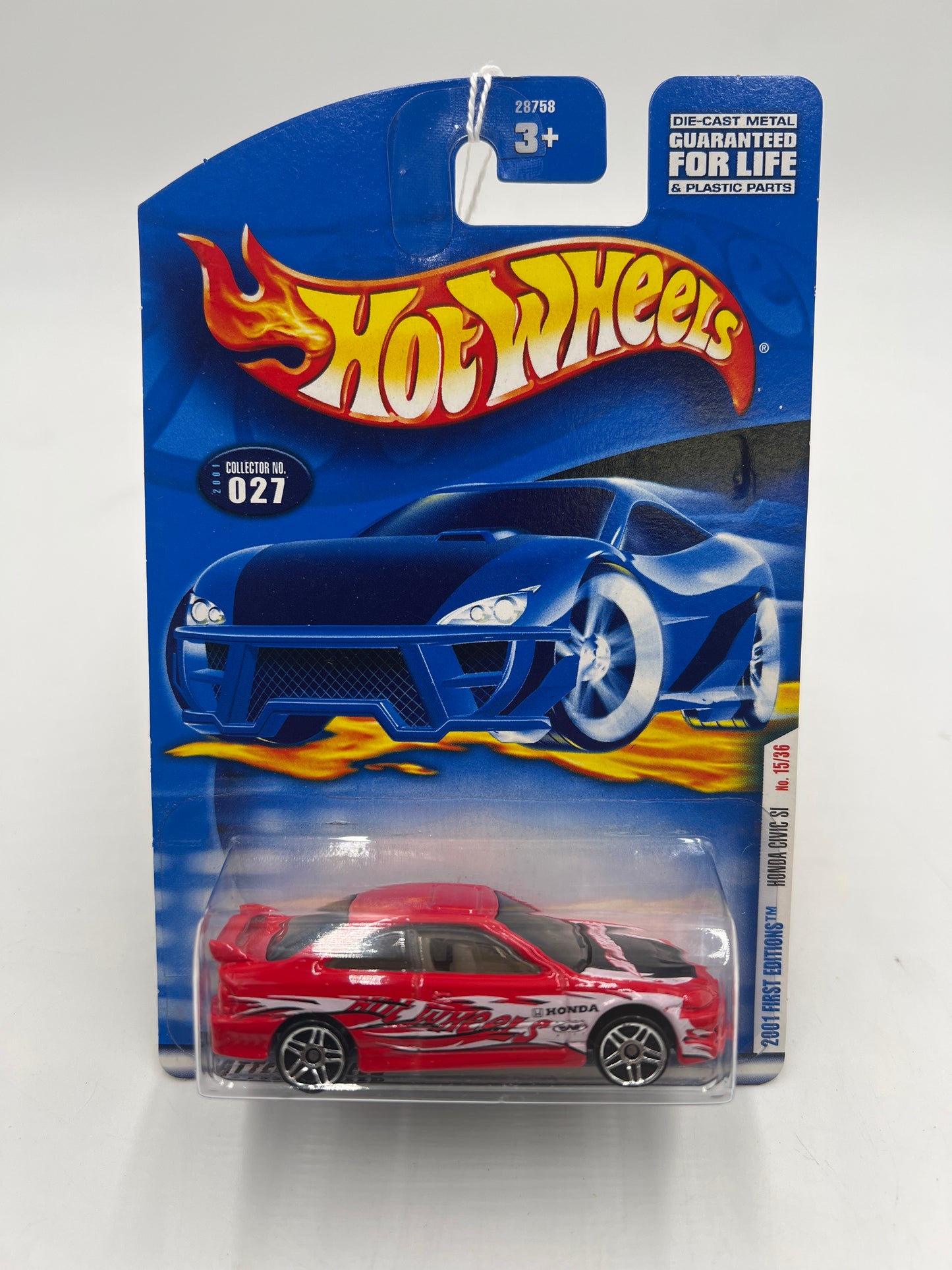 Hot Wheels 2001 #27 First Editions Honda Civic Si Red 77B