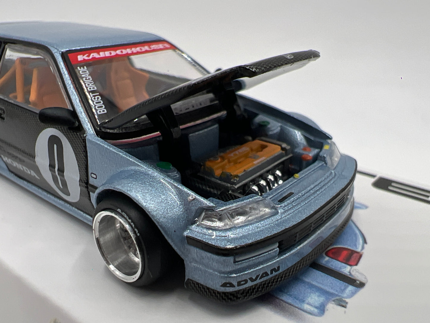 Mini GT Kaido House #179 Honda Civic EF Kaido Roulette V1 Light Blue
