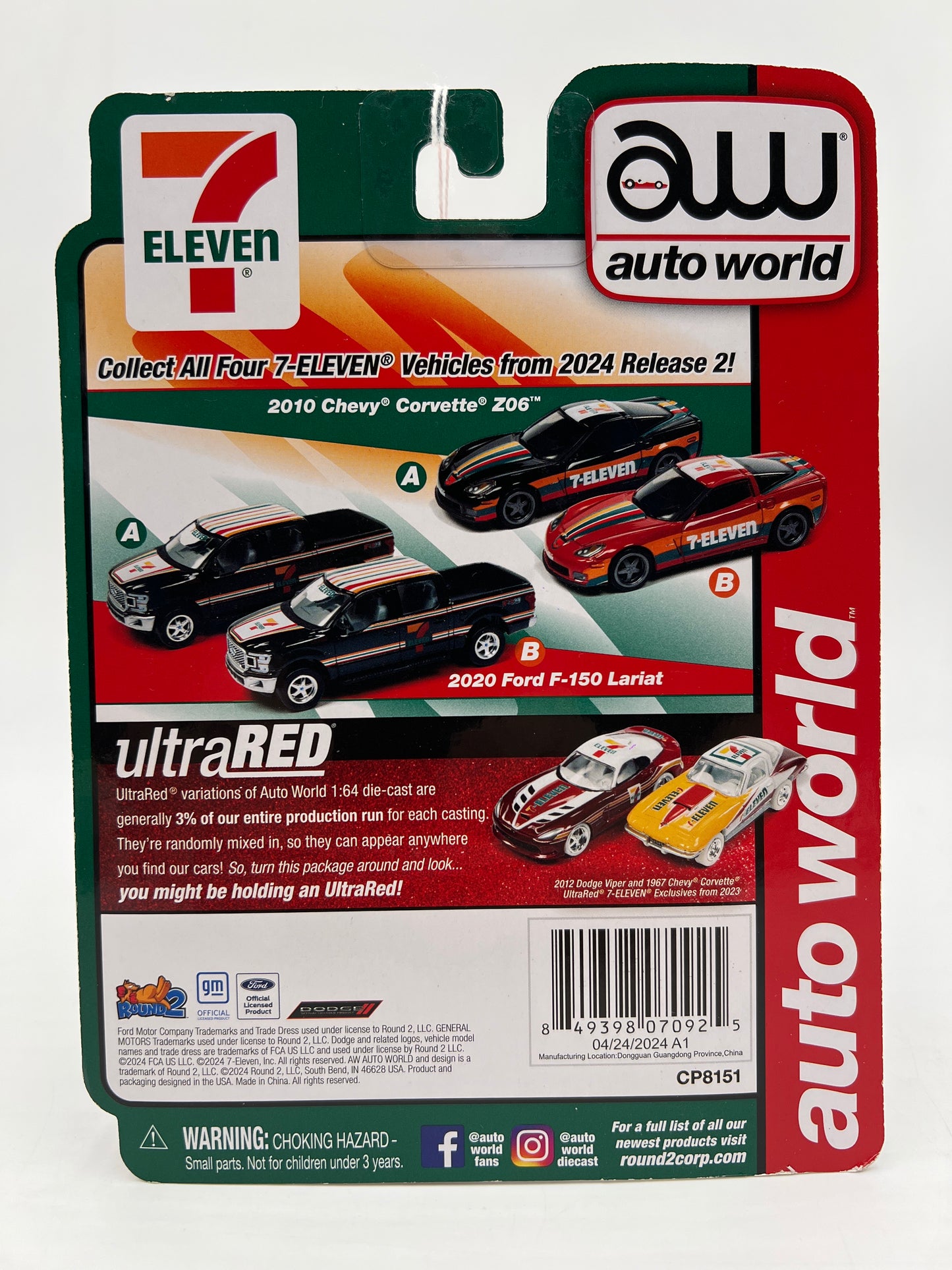 Auto World Ultra Red Chase 7-Eleven Exclusive Release 2 Version B 2010 Chevy Corvette Z06