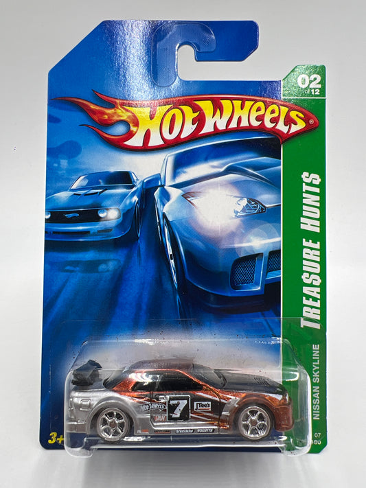 2007 Hot Wheels Super Treasure Hunt #122 Nissan Skyline Orange/Silver W/Protector Paint Flaking