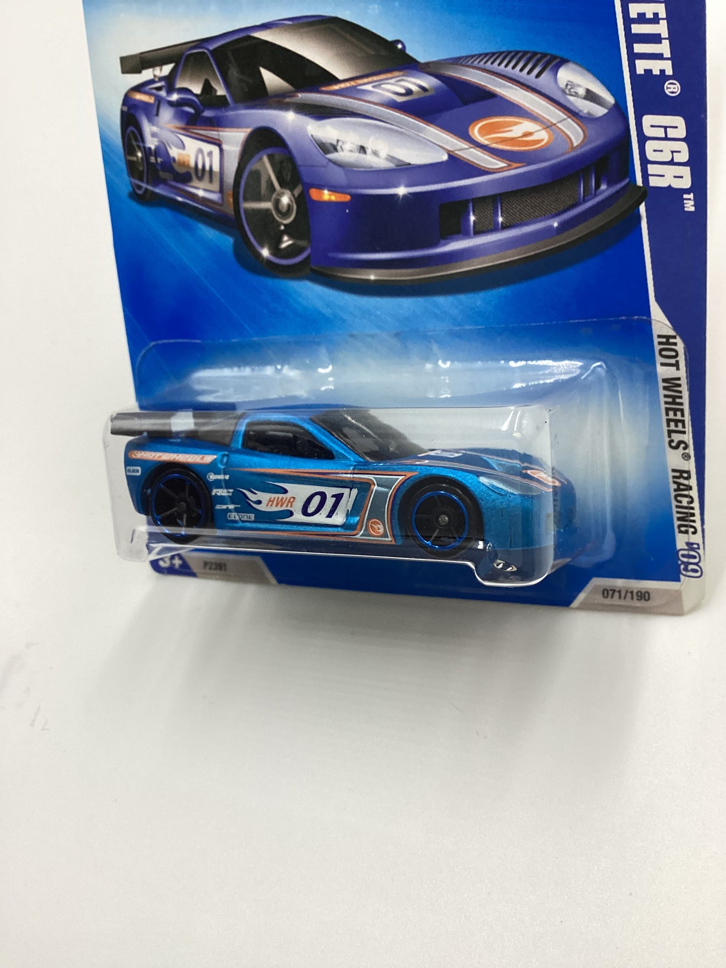 2009 Hot Wheels #071 Corvette C6R Blue 14i