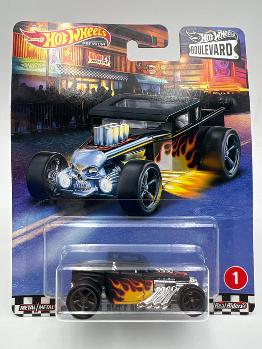 Hot Wheels Premium Boulevard #1 Bone Shaker Black W/Protector
