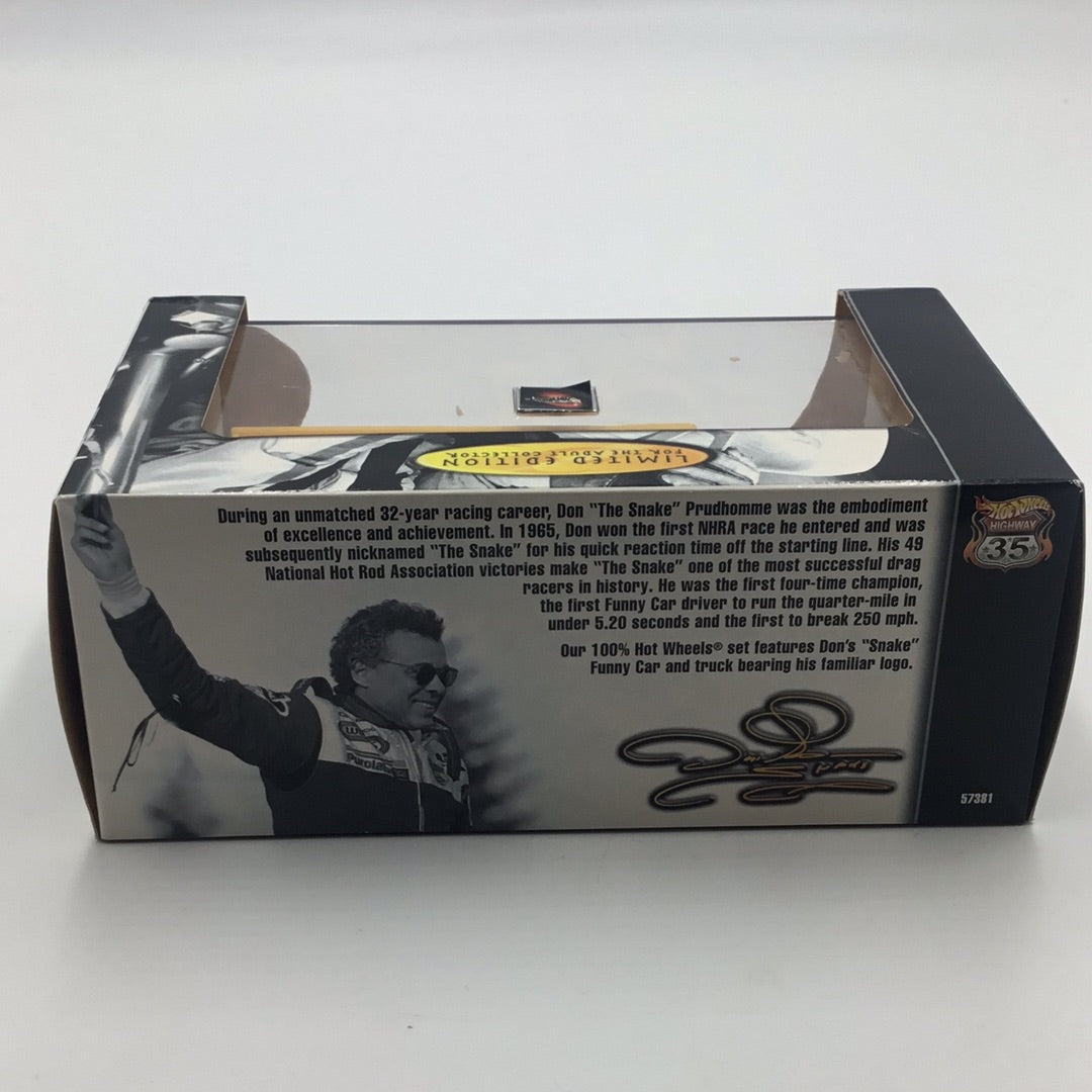 Hot Wheels 100% Black Box 2 Pack Snake Don Prudhomme Funny Car