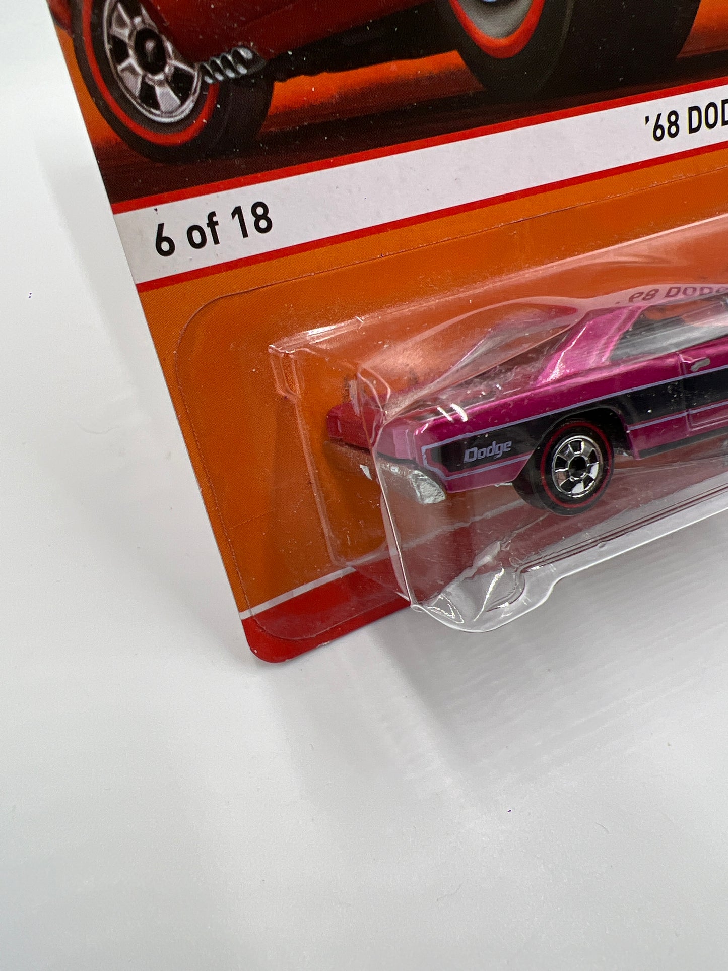 Hot Wheels Heritage Redline #6 68 Dodge Dart Pink dented Blister 160N