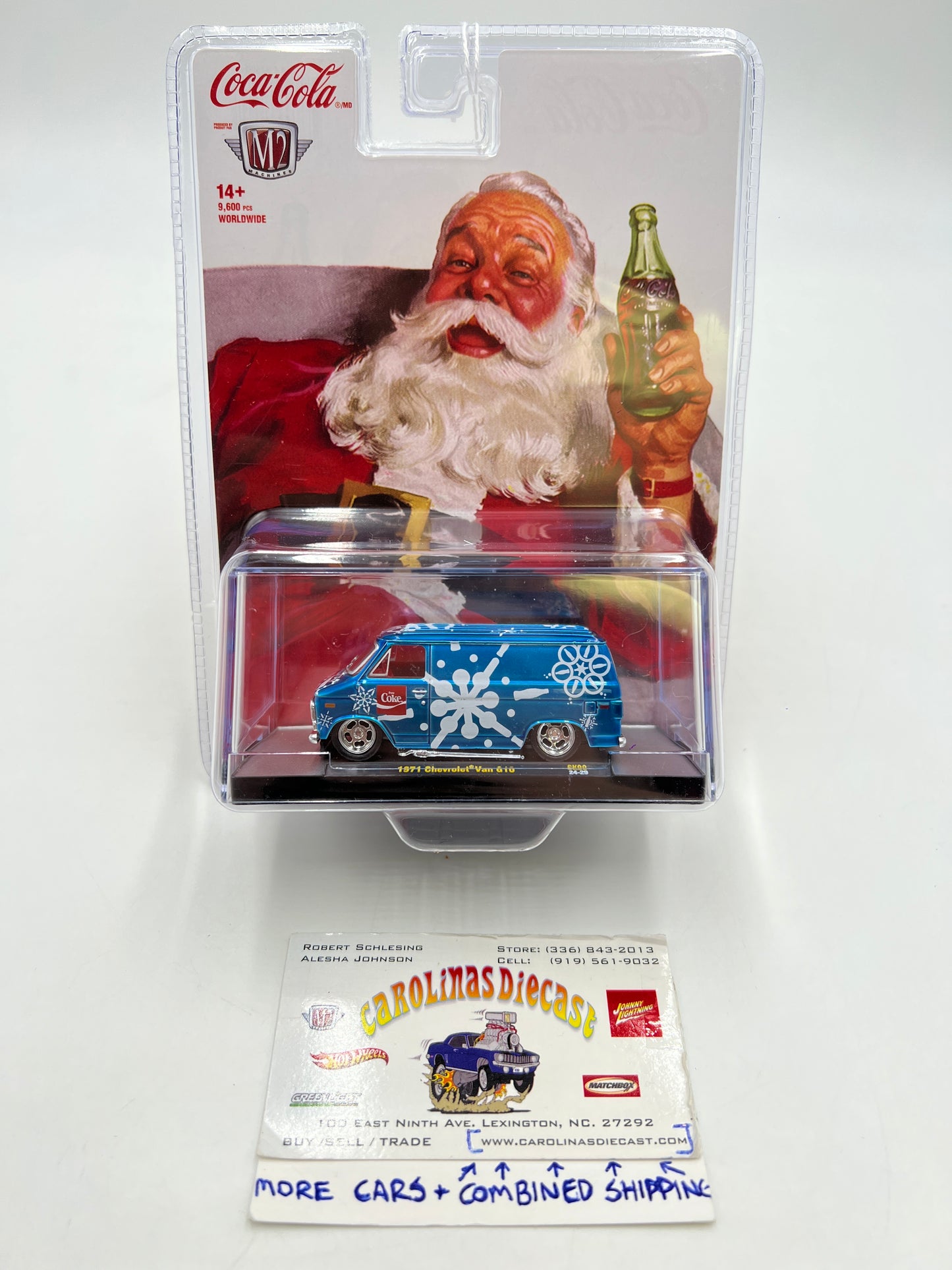 2024 M2 Machines Holiday Coca Cola 1971 Chevrolet Van G10 Blue SK09
