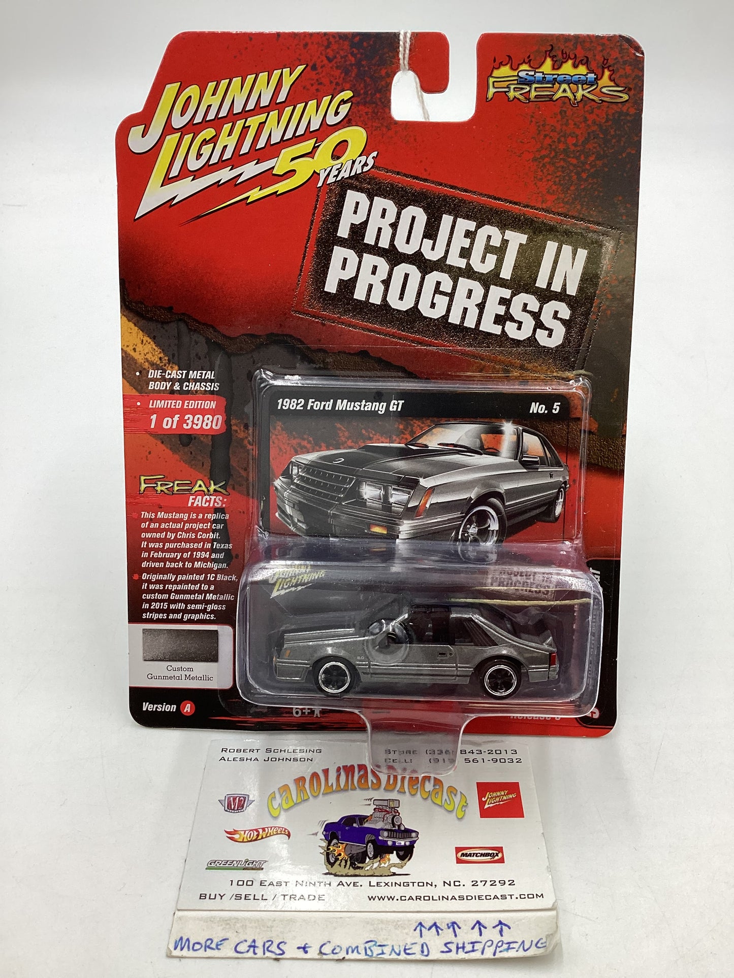 Johnny Lightning Street Freaks Project in Progress 1982 Ford Mustang GT #5 Version A 218A