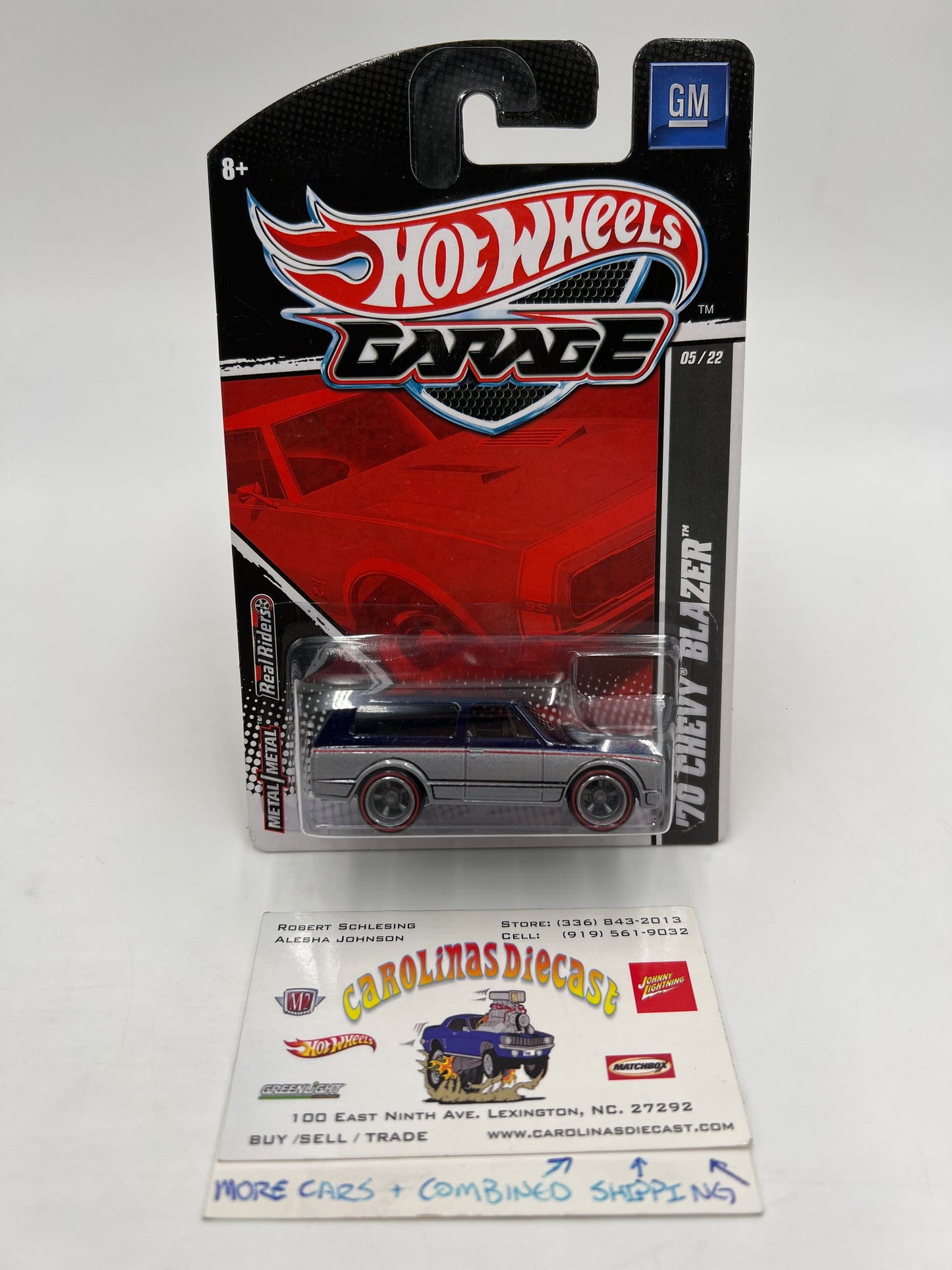 Hot Wheels Premium Garage GM Series #5 70 Chevy Blazer Silver/Blue W/Protector