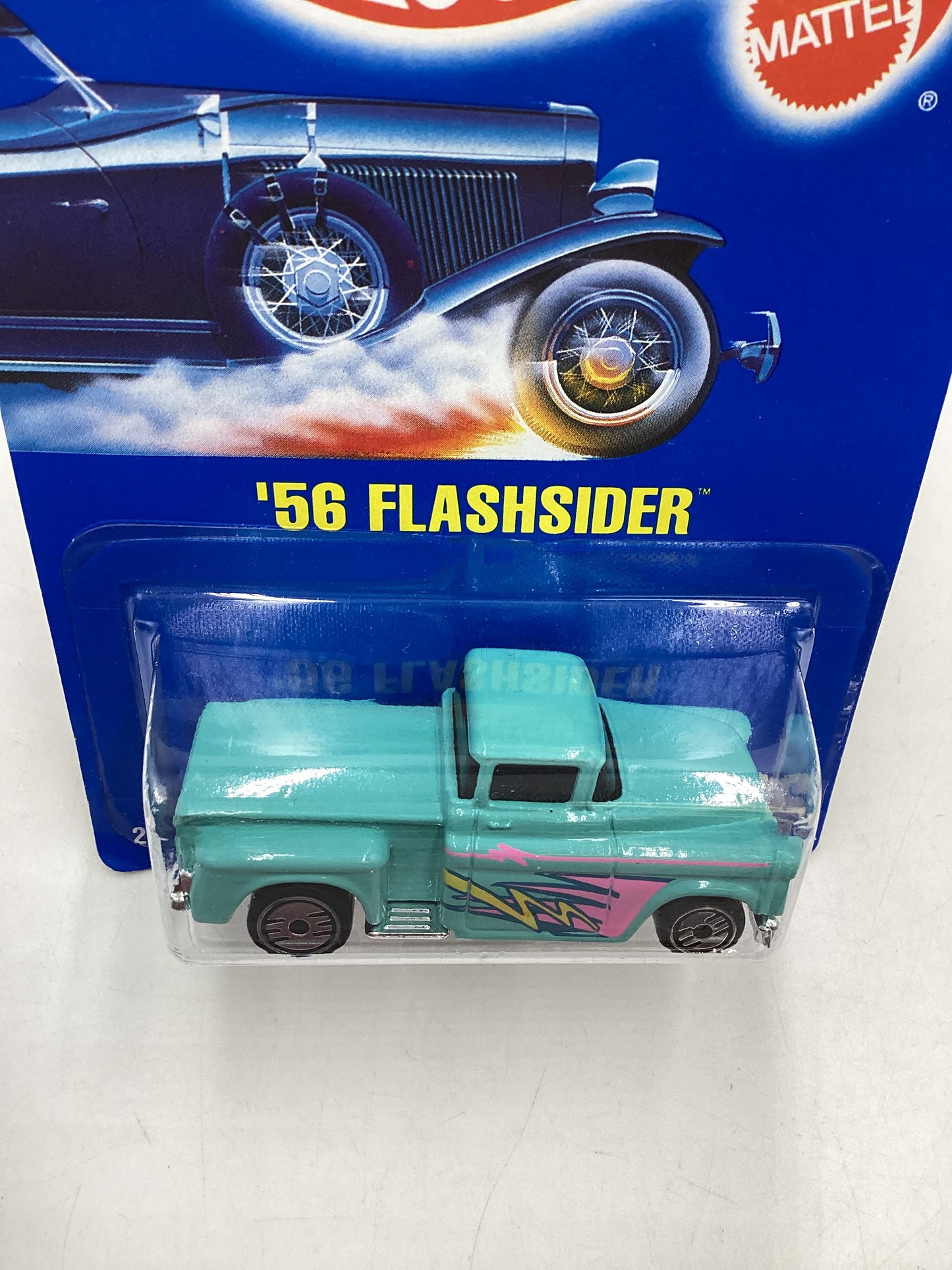 Hot Wheels Blue Card Collector No. 136 56 Flashsider Light Blue UH Chrome Wheels
