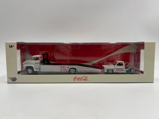 M2 Machines Auto Haulers TW43 Coca Cola 1958 Chevrolet Spartan LCF & 1976 GMC Sierra Grande 15 Custom