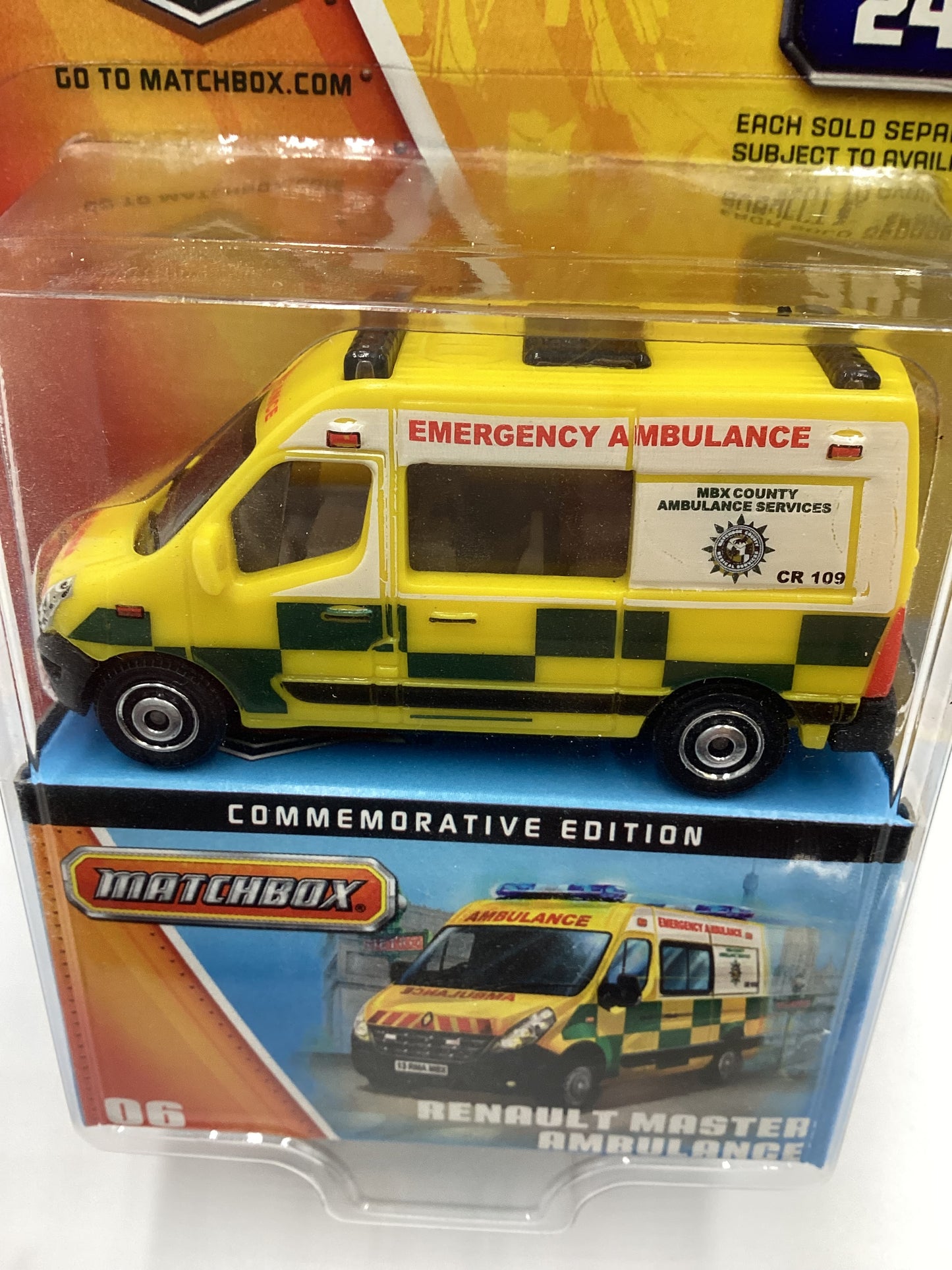2013 Matchbox 60th anniversary #06 Renault Master Ambulance Yellow 172A