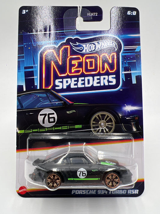 2025 Hot Wheels Neon Speeders #6 Porsche 934 Turbo RSR Black 159A